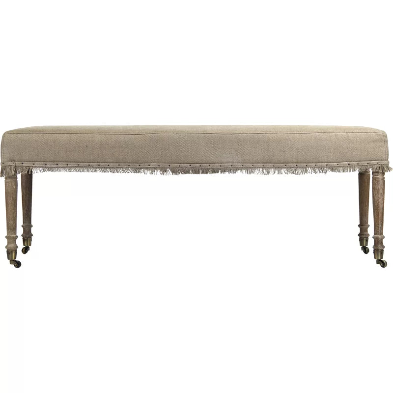 Laurent Bench - Modern Wooden Bench with Sturdy Metal Legs for Living Room, Bedroom, or Entryway - Perfect for Home Decor and Seating
