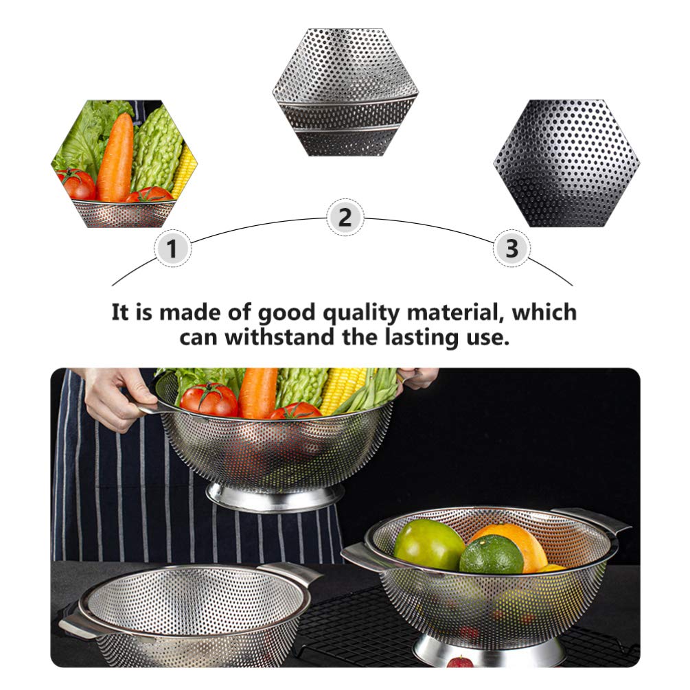 Stainless Steel Rice Washing Sieve - Kitchen Food Drain Bowl for Cooking & Drying