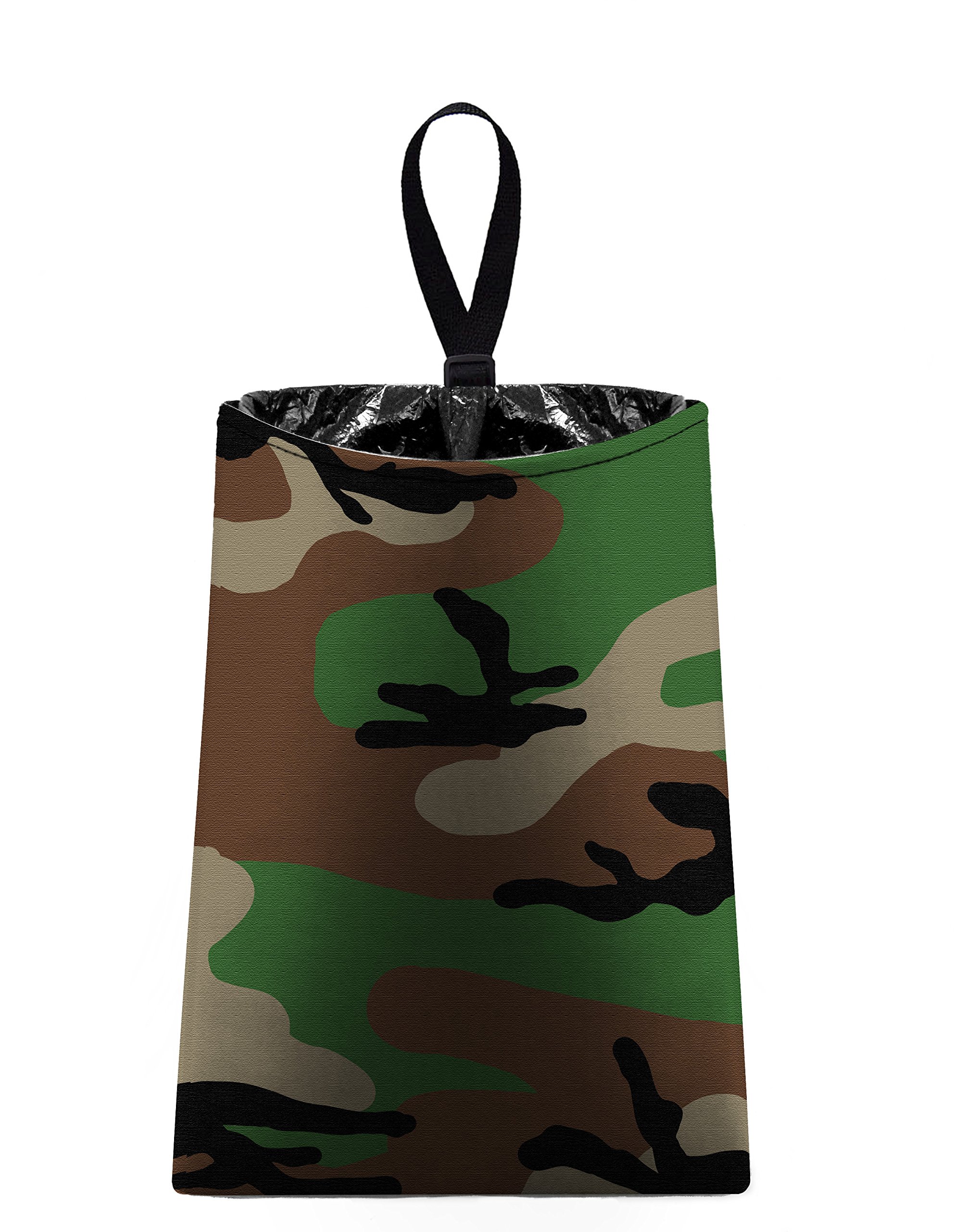 Auto Trash Camo Car Garbage Bag - Waterproof Vehicle Trash Can with Lid for Cars, Trucks & SUVs | Perfect for Road Trips, Camping & Daily Commute