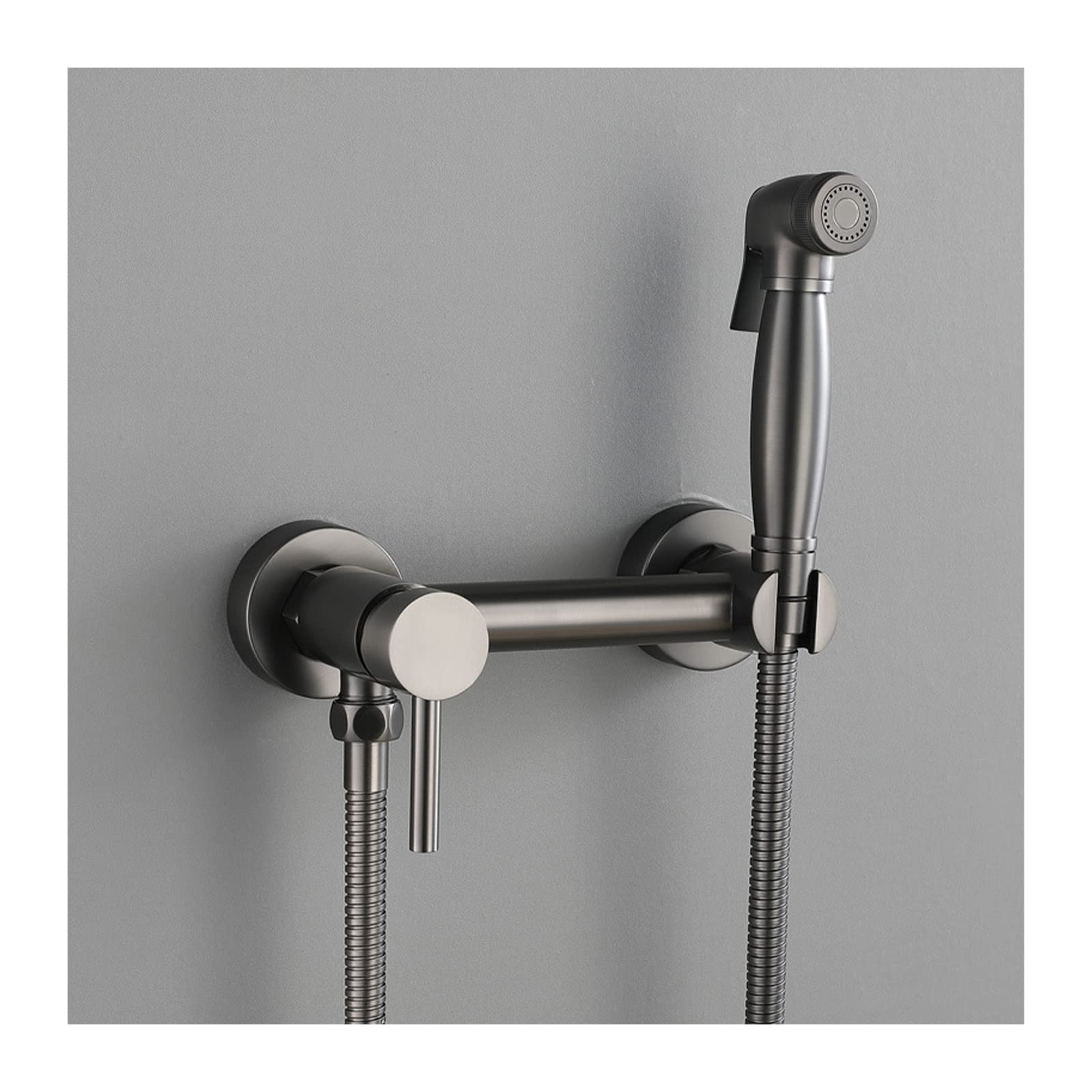 Handheld Bidet Sprayer for Toilet - Adjustable Water Pressure Brass Bathroom Sprayer with Steel Hose for Personal Hygiene (Gun Grey) | Perfect for Toilet Cleaning, Baby Care & Postpartum Hygiene