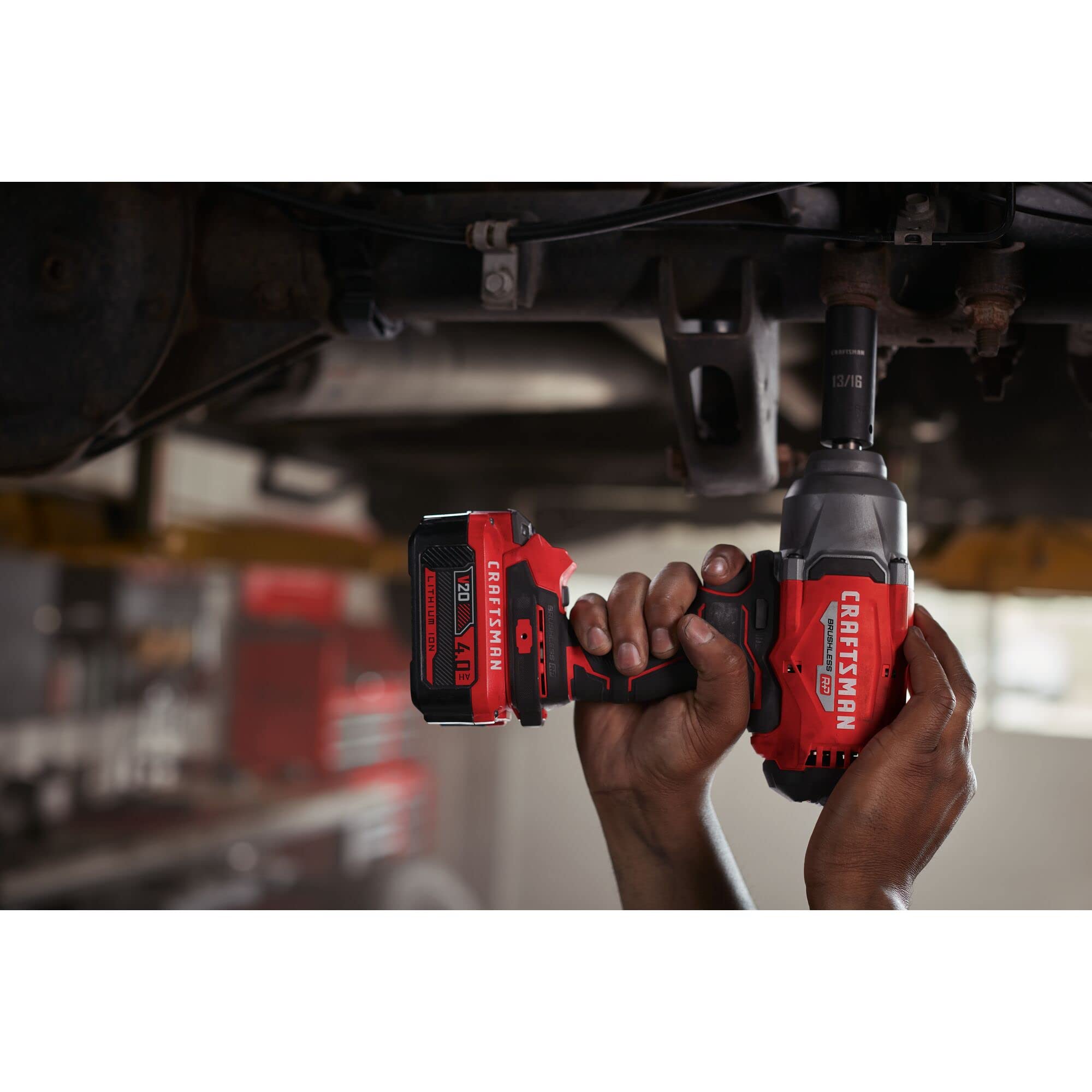 CRAFTSMAN V20 RP Brushless Cordless Impact Wrench - 1/2 Inch High Torque Power Tool with 4Ah Battery & Charger (CMCF940M1) - Perfect for Automotive Repairs, Construction & DIY Projects