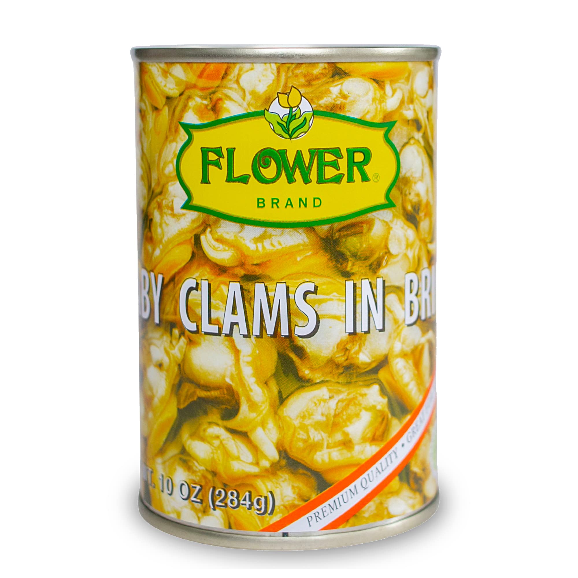 Flower Brand Canned Baby Clams in Brine 10oz - High Protein Keto Snacks, Gluten Free for Cooking & Salads (Pack of 6)