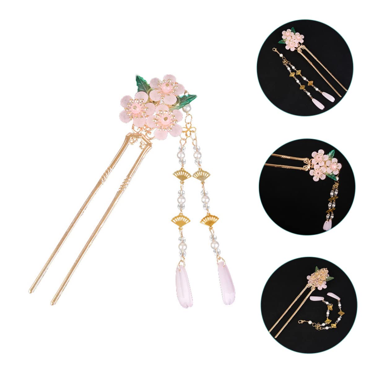 Beavorty 3pcs Japanese Hair Sticks with Tassel - Chinese Hair Chopsticks for Women, Hair Bun Pins, Flyaway Control Sticks - Perfect for Updos, Bridal Hairstyles, and Traditional Asian Fashion Accessories