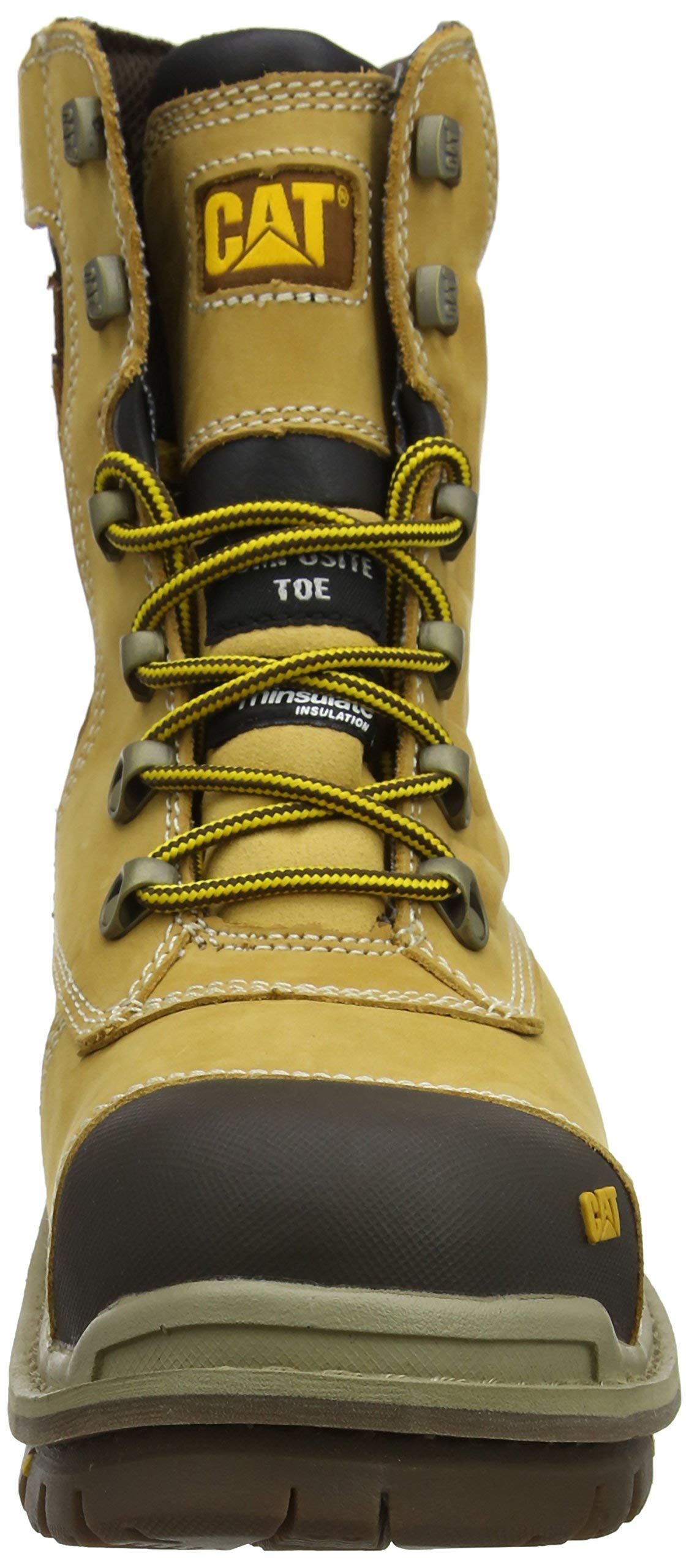 CAT Caterpillar Men's Premier Safety Work Boots - Honey UK Size 9 - Steel Toe, Slip Resistant, Electrical Hazard Protection - Ideal for Construction, Warehouse & Industrial Work