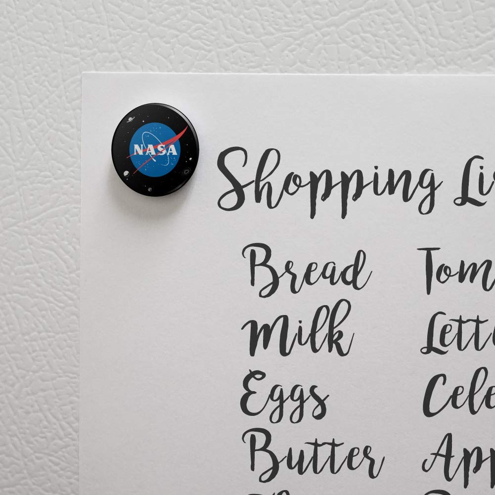 NASA Official Meatball Logo Refrigerator Magnet - Strong Kitchen Fridge Locker Decorative Button Magnet for Home, Office, Dorm & Gifts (Space Enthusiast Collection)