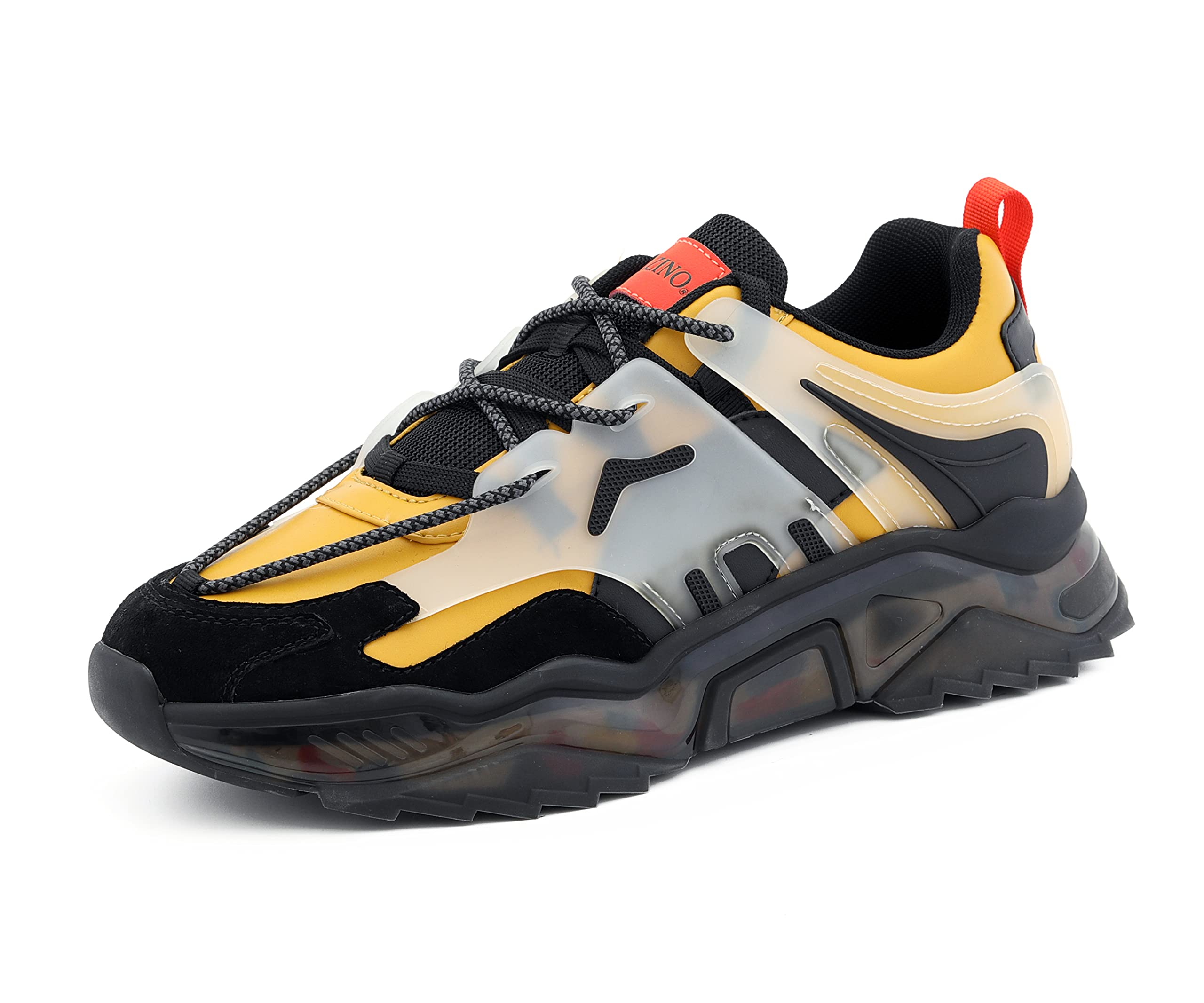Mazino Arctic Fashion Chunky Sneakers for Men - Comfortable Athleisure Casual Shoes in Mustard Yellow | Trendy Streetwear & Everyday Wear Sneakers for Walking, Gym, and Urban Outfits