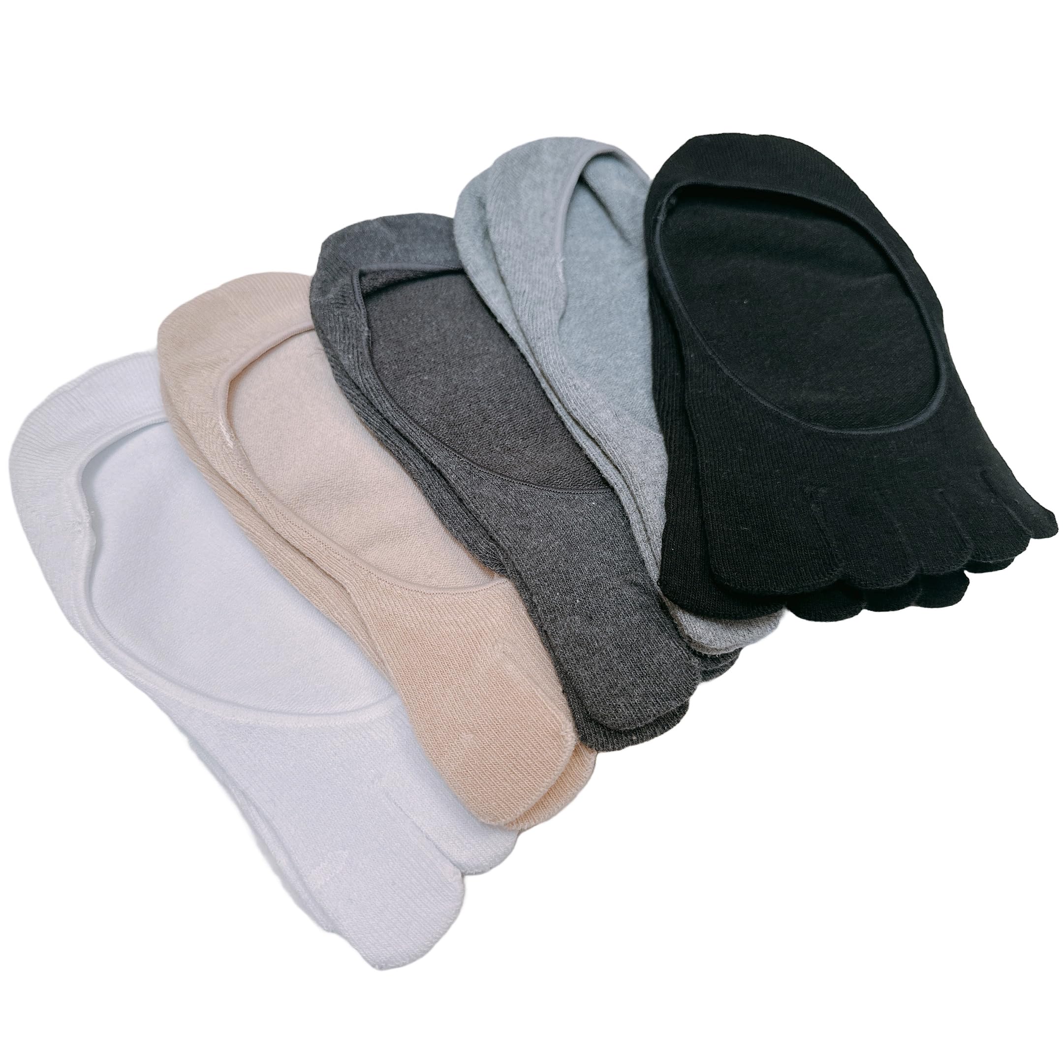 COUVER Men's/Women's Super Low Cut 5-Toe Socks - Breathable & Comfortable Toe Socks for Yoga, Running, Sports & Everyday Wear