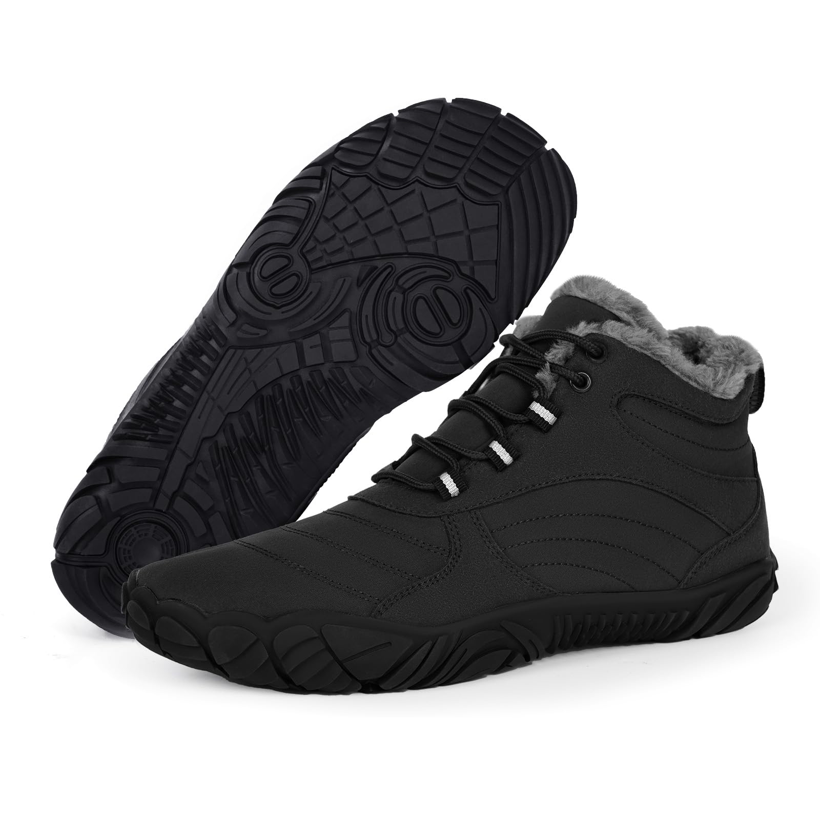 Winter Barefoot Shoes for Women & Men - Warm Snow Boots with Wide Toe Box, Zero Drop Hiking Boots for Cold Weather - Perfect for Snow Hiking, Casual Winter Wear & Outdoor Activities
