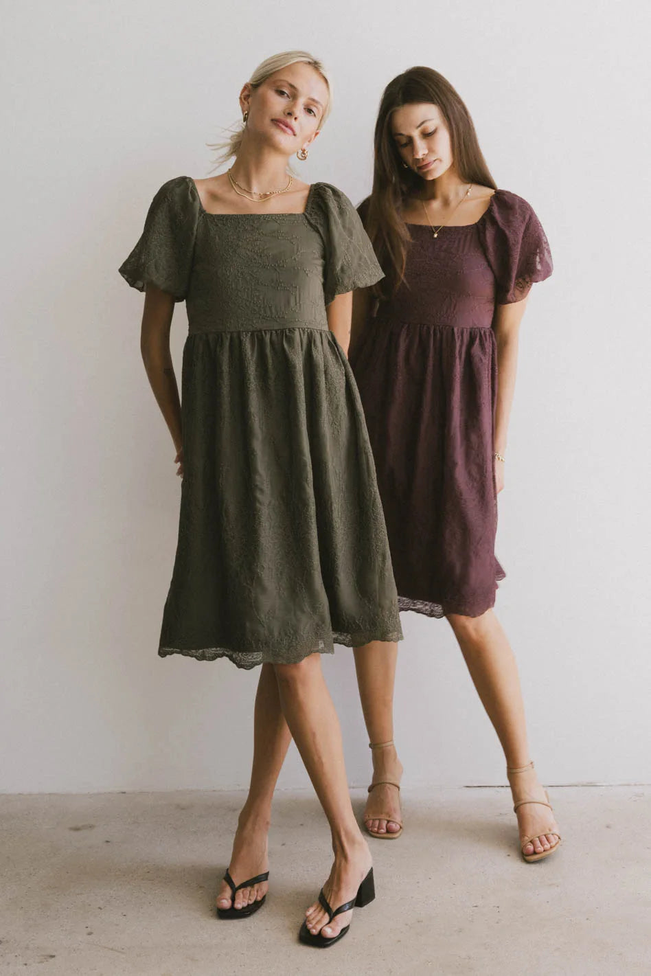 Karrie Embroidered Midi Dress in Olive Green - Flowy Boho Summer Dress for Women | Perfect for Beach Vacations, Garden Parties & Date Nights