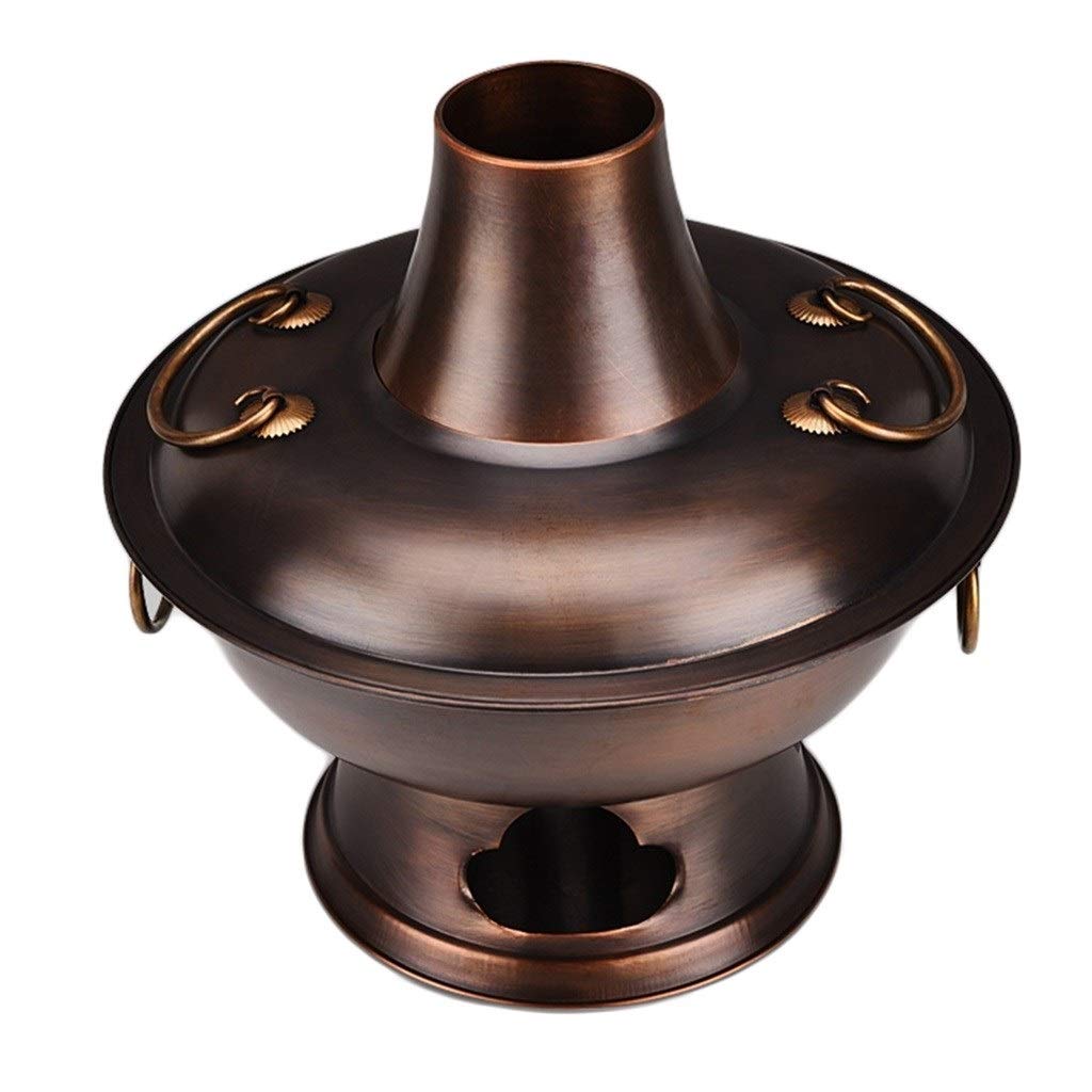 Premium Large Non-Stick Copper Chafing Dish - 30cm Commercial-Grade Saucepan for Hot Pot, Lamb Stew & Buffet Serving | Handcrafted Carbon Copper Design (Brown) | Ideal for Restaurants, Catering & Home Cooking