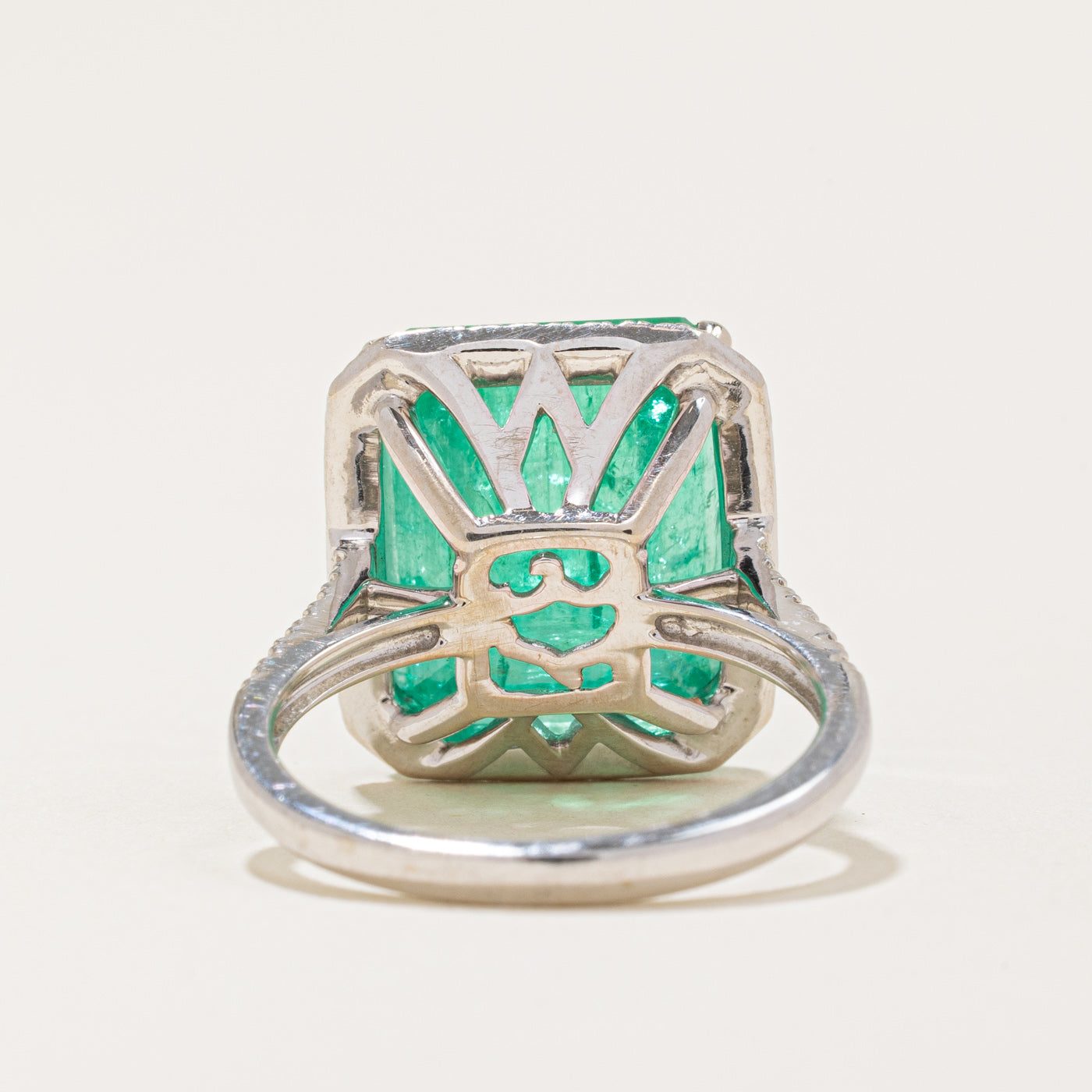 Effy 12.67ct Emerald & 0.30ctw Diamond Halo Cocktail Ring - Size 6 | Elegant Statement Jewelry for Evening Parties, Weddings & Special Occasions