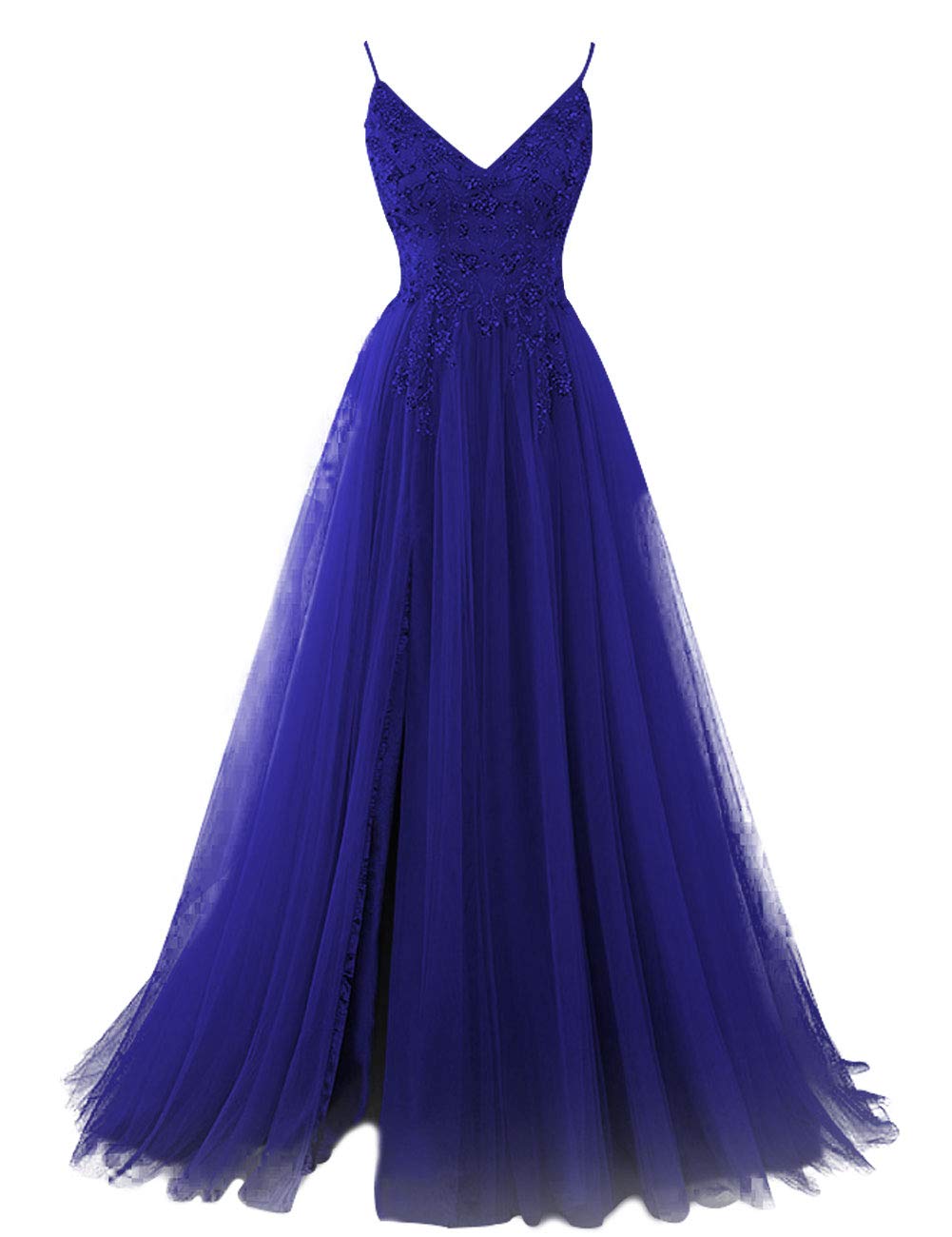 Elegant Long Prom Dress with Beading & Tulle - V-Neck See-Through Formal Evening Gown for Homecoming, Wedding, and Red Carpet Events