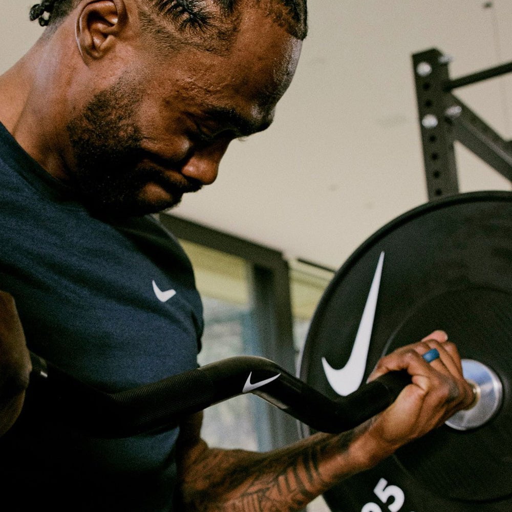 Nike Strength Curl Bar - 10kg Olympic Weightlifting Bar for Home Gym & Strength Training | Perfect for Bicep Curls, Triceps Workouts & Full-Body Exercises