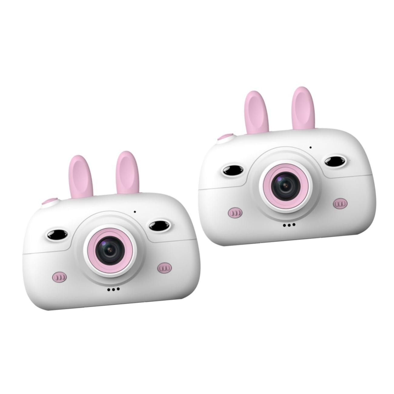 Abaodam 2 Pack Kids Digital Camera Toy - Mini Cartoon Video Camcorder for Girls & Boys, Toddler Birthday Gift with Silicone Cover (Pink & Blue) - Perfect for Travel, Outdoor Adventures & Pretend Play