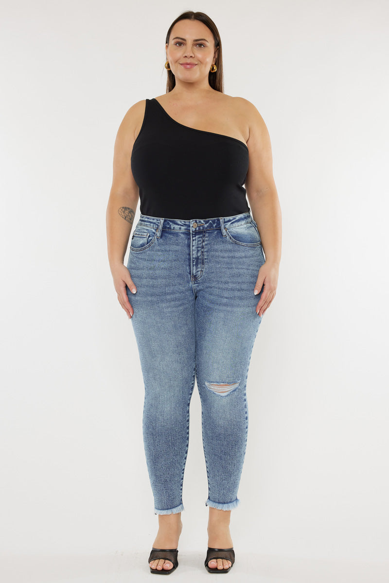 Bellita High Rise Ankle Skinny Jeans for Women - Plus Size Stretch Denim Pants, Comfortable & Flattering Fit - Perfect for Casual Outfits, Workwear and Date Nights