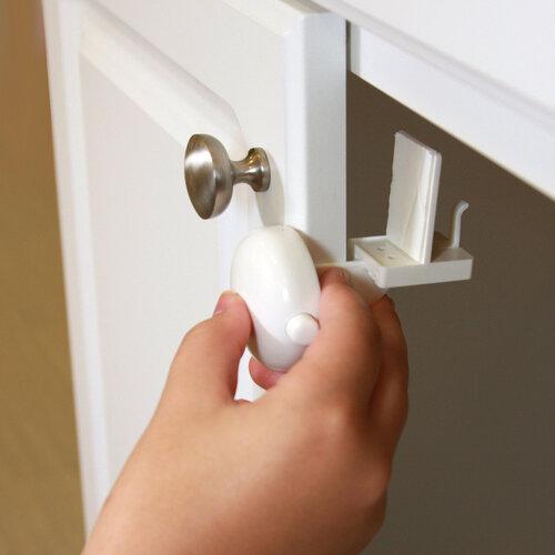 Qdos Adhesive Double Door Lock - Child Safety & Pet Proof - No Drill Installation for Home, Office & Travel Use
