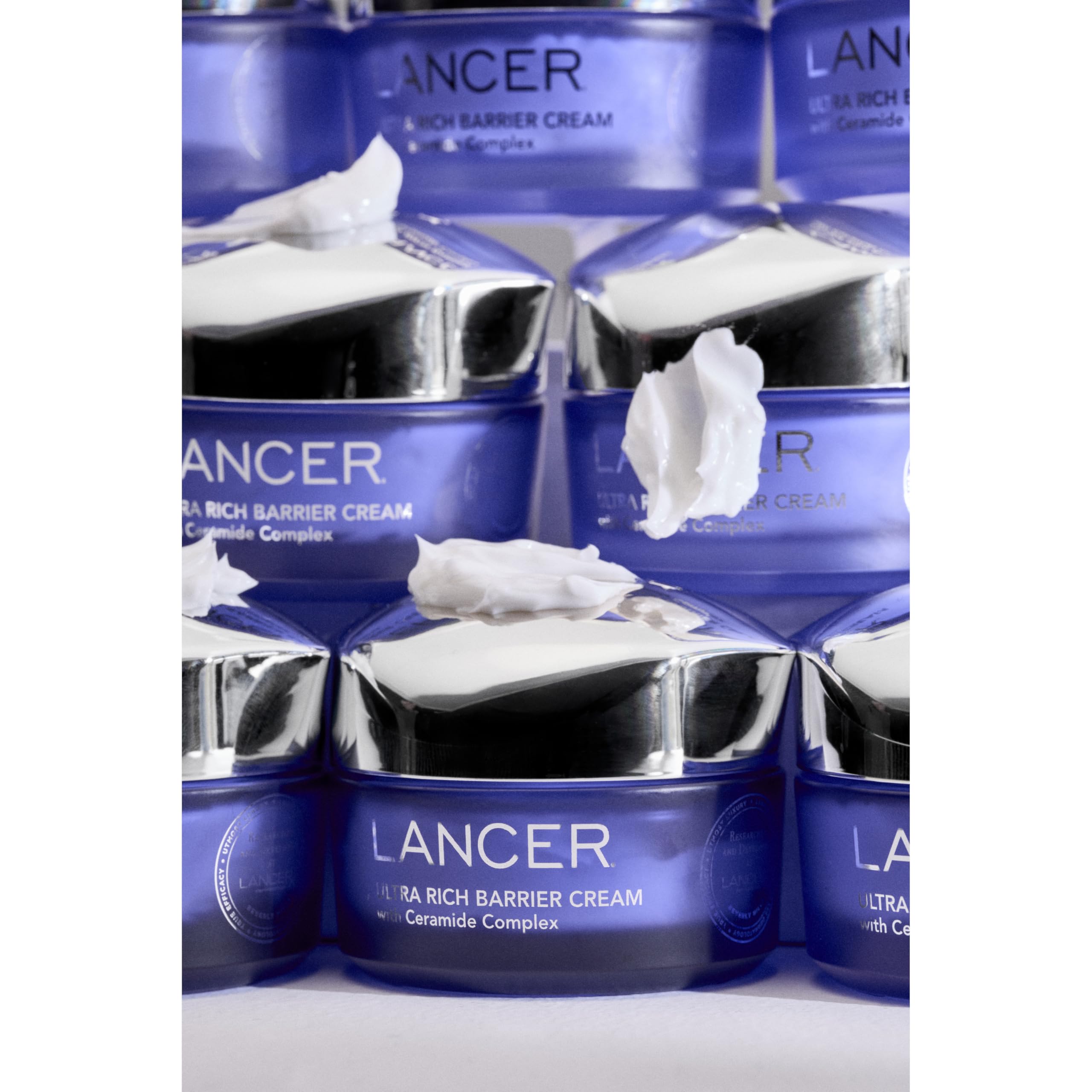 Lancer Ultra Rich Barrier Cream with Ceramide & Jojoba - Intense Moisturizing Skin Repair for Dry Skin, Wrinkles & Sensitive Skin - 1.7 oz - Perfect for Nighttime Skincare Routine & Anti-Aging Treatment