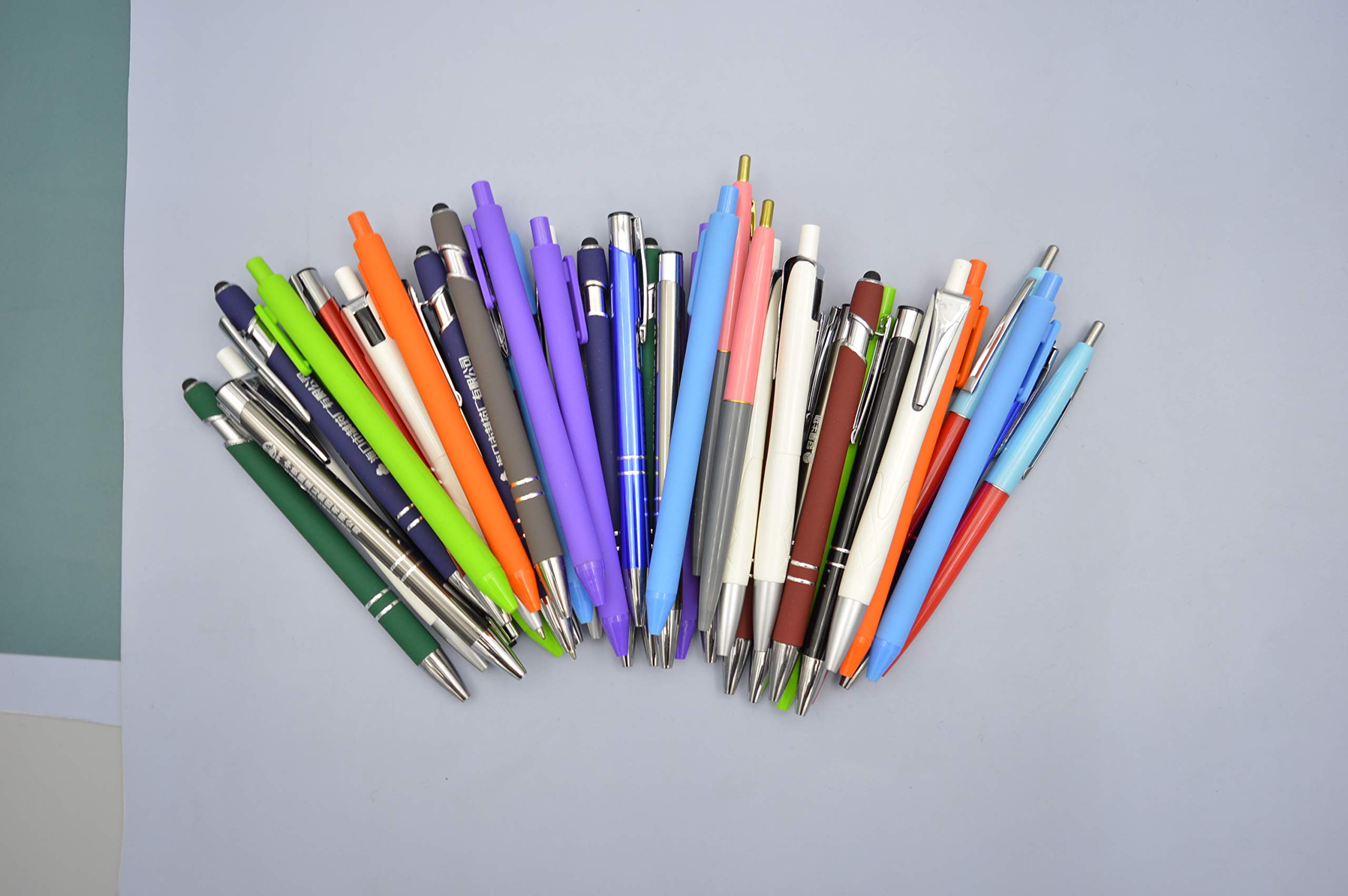 50 Pcs Bulk Ballpoint Pens - Assorted Misprint Ink Pens, Retractable Metal & Plastic Pen Set for Office, School & Gifts - Unexpected Surprise Mixed Pen Collection for Writing, Note Taking & Everyday Use