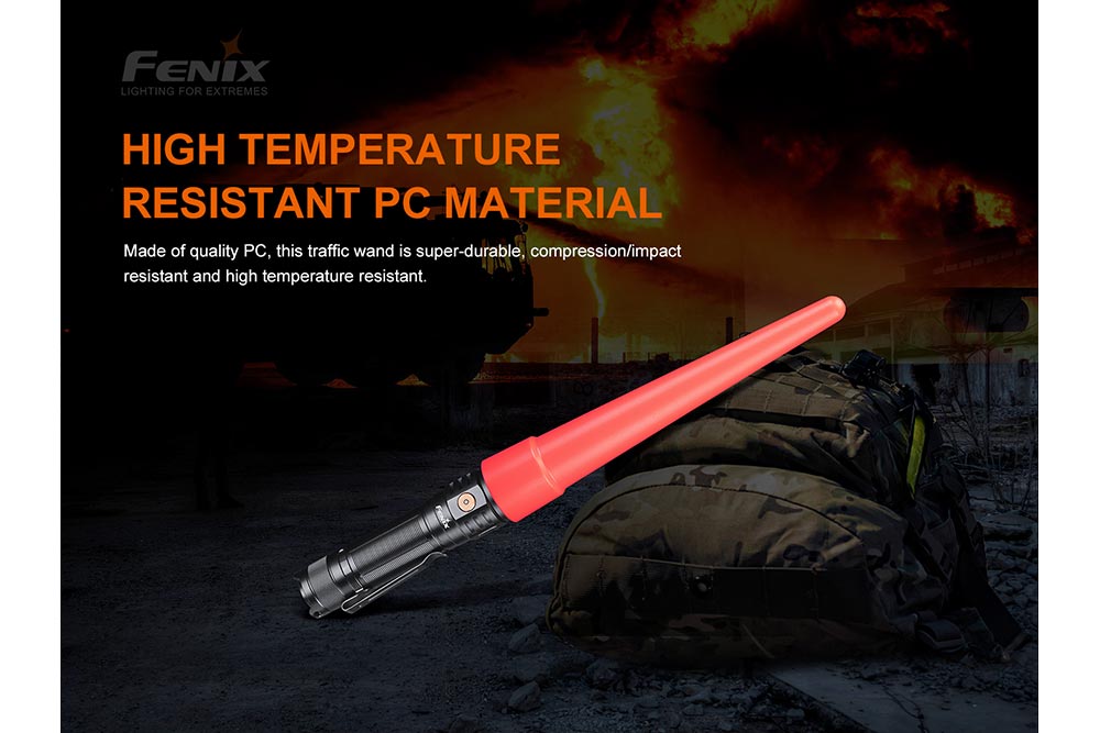 Fenix AOT S+ LED Traffic Control Wand - High Visibility Safety Baton for Road Construction & Emergency Signaling - Perfect for Night Work, Traffic Direction & Law Enforcement