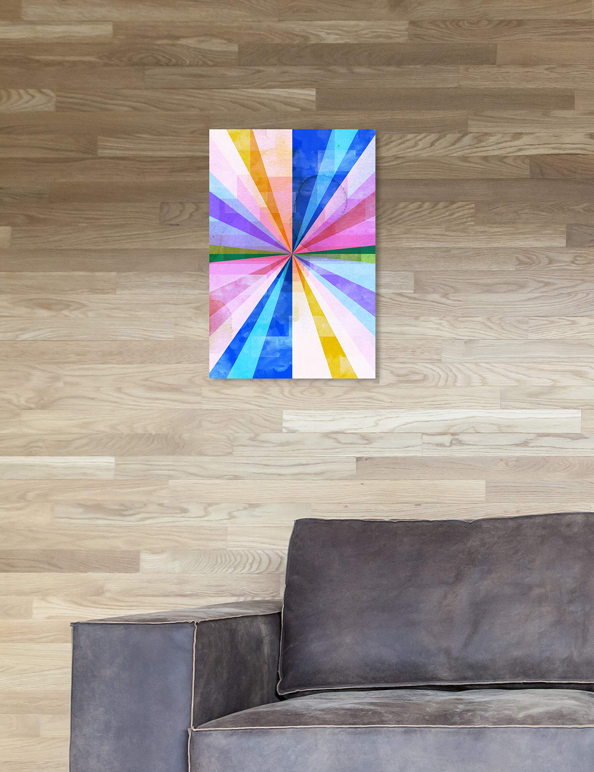 Abstract Wall Art Canvas Print 'Pastel Gateway' - Blue & Pink Modern Home Decor Painting 10
