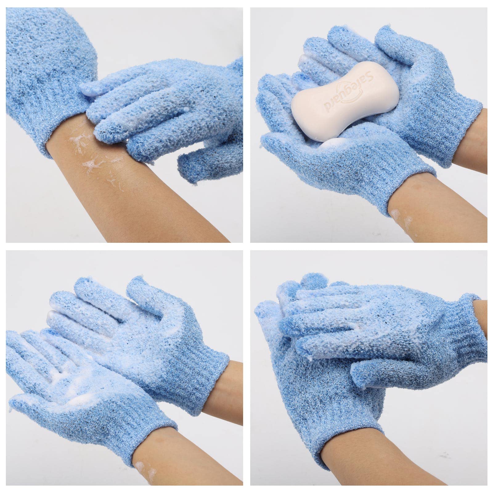 BTYMS 24 Pcs Exfoliating Gloves Set - Body Scrubber & Dead Skin Cell Remover for Shower, Spa & Massage | Soft Loofah Washing Gloves for Smooth Skin Care & Exfoliation