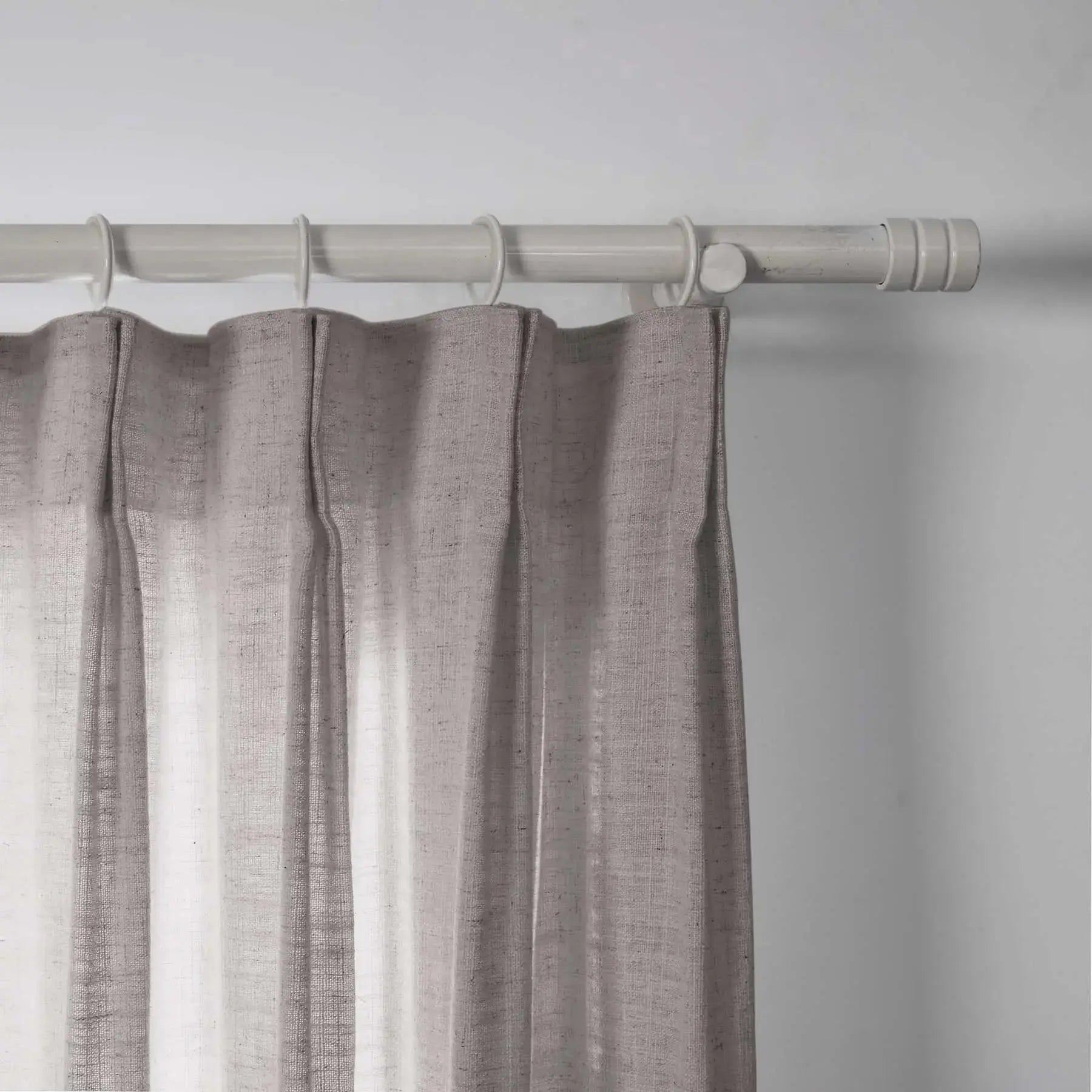 Linen Pleated Cafe Curtains for Kitchen Windows - Elegant Semi-Sheer Window Treatment for Coffee Shops, Restaurants & Home Decor