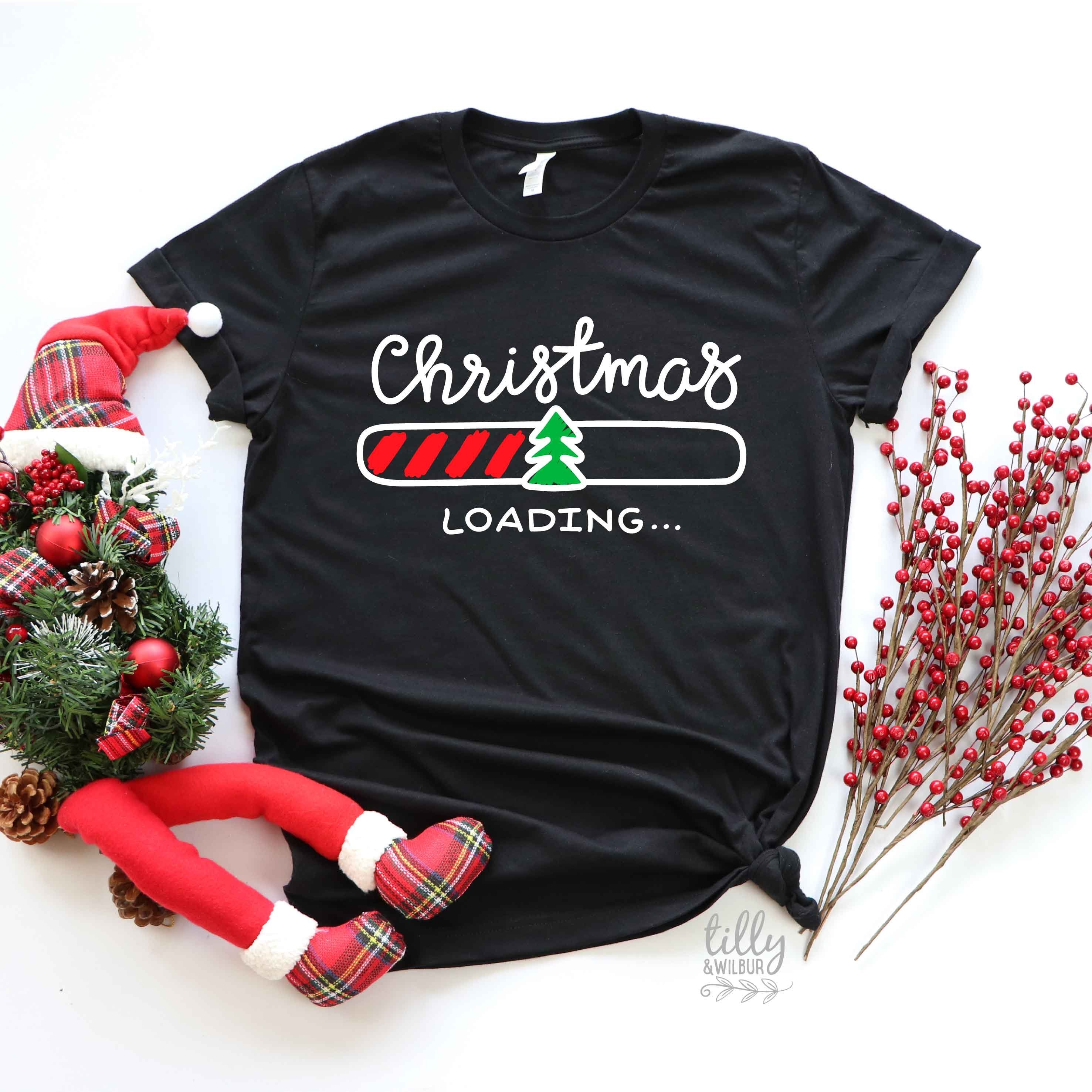 Christmas Loading T-Shirt - Festive Holiday Graphic Tee for Men & Women - Multiple Colors Available - Perfect for Xmas Parties & Gifts