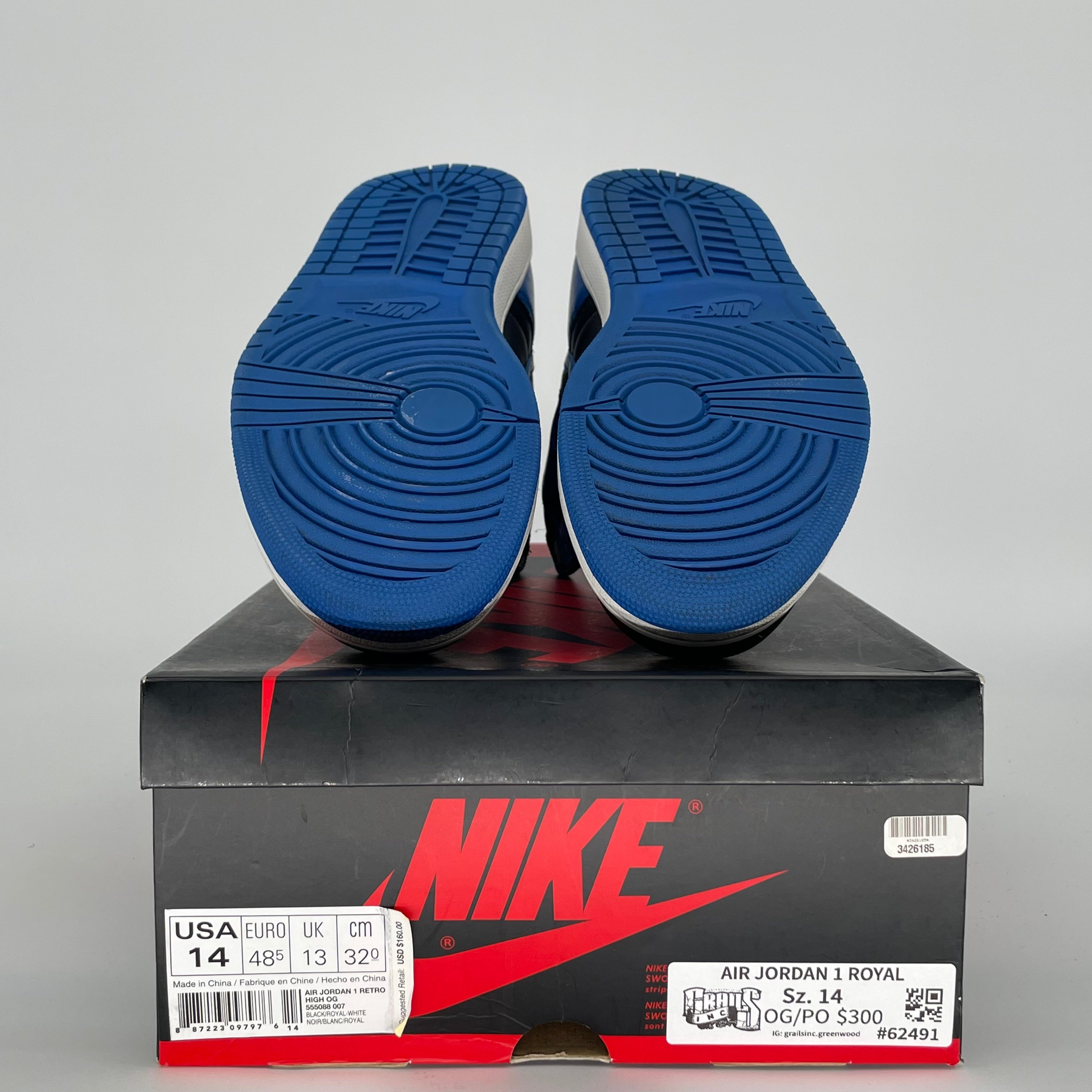 Air Jordan 1 Royal Blue Men's Basketball Shoes Size 14 (555088-007) - Perfect for Sneaker Collectors & Streetwear Fashion