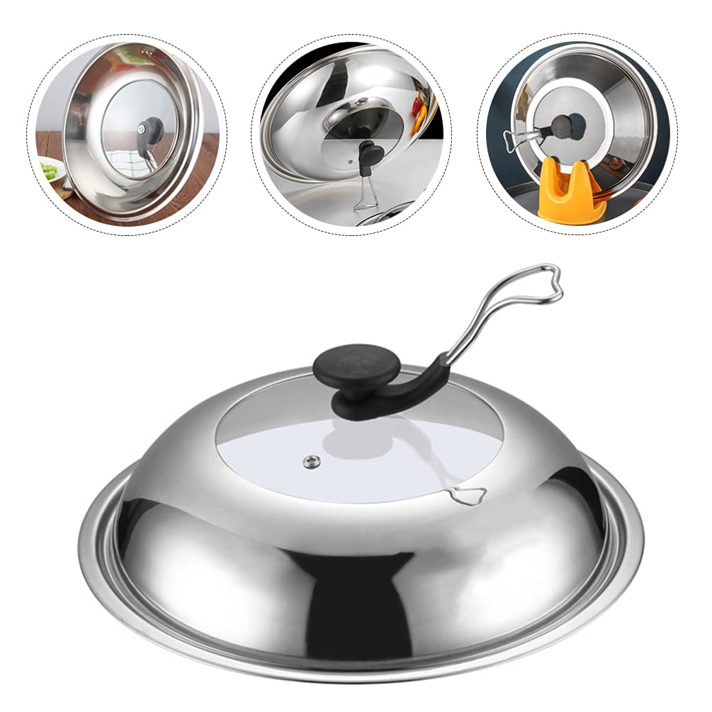 1pc Universal Stainless Steel Pot Lid Cover - Food Fresh-Keeping, Anti-Scald Cooking Tool for Pans | Durable Cookware Accessory for Kitchen, Camping & Outdoor Cooking