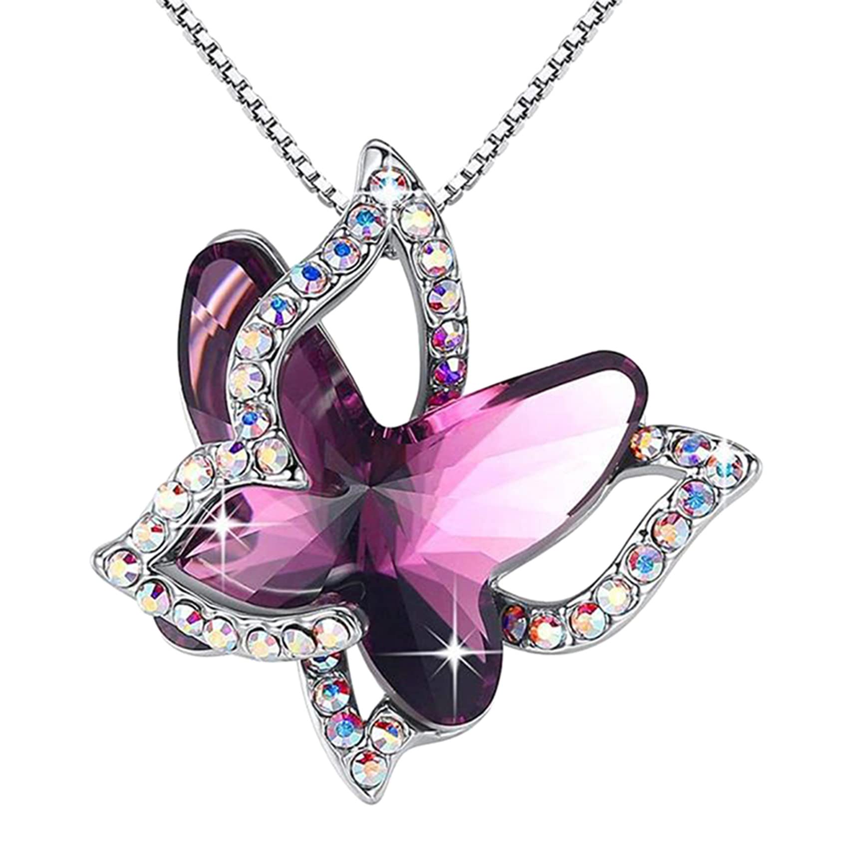 Littlepa Silver Butterfly Infinity Pendant Necklace for Women - Dainty Butterfly Jewelry Chain for Girls, Gift for Her - Perfect for Valentine's Day, Anniversary & Everyday Elegance