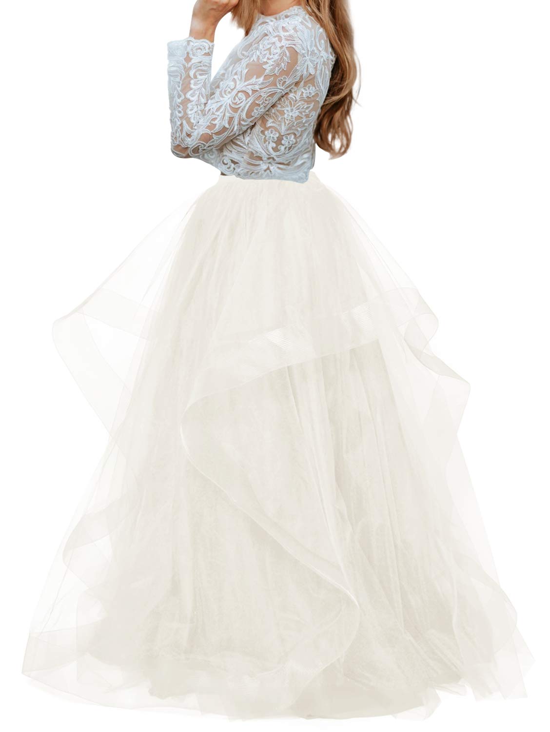 Elegant Women's Maxi Long Tulle Skirt - A-Line Horsehair Tiered Floor Length High Waisted Tutu for Wedding, Bridal Party, Prom, Evening Gala & Special Occasions | Plus Size Available