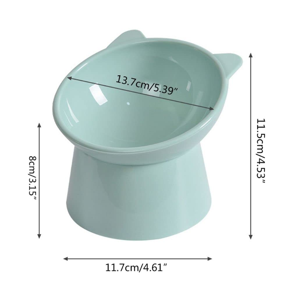 Raised Tilted Elevated Cat Food and Water Bowl - No Spill Plastic Pet Feeder for Flat-Faced Cats & Small Dogs (Pink) - Perfect for Persian, British Shorthair, and Pugs at Home or Travel