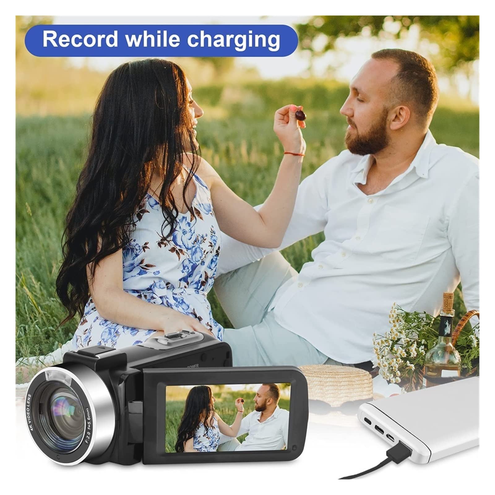 BODORME 4K Digital Camcorder with 48MP & 18X Zoom - Professional Vlogging Camera for YouTube, Live Streaming, Time Lapse & Loop Recording - Includes Lens (SD Card Not Included) - Perfect for Travel Vlogging, Home Movies & Content Creation