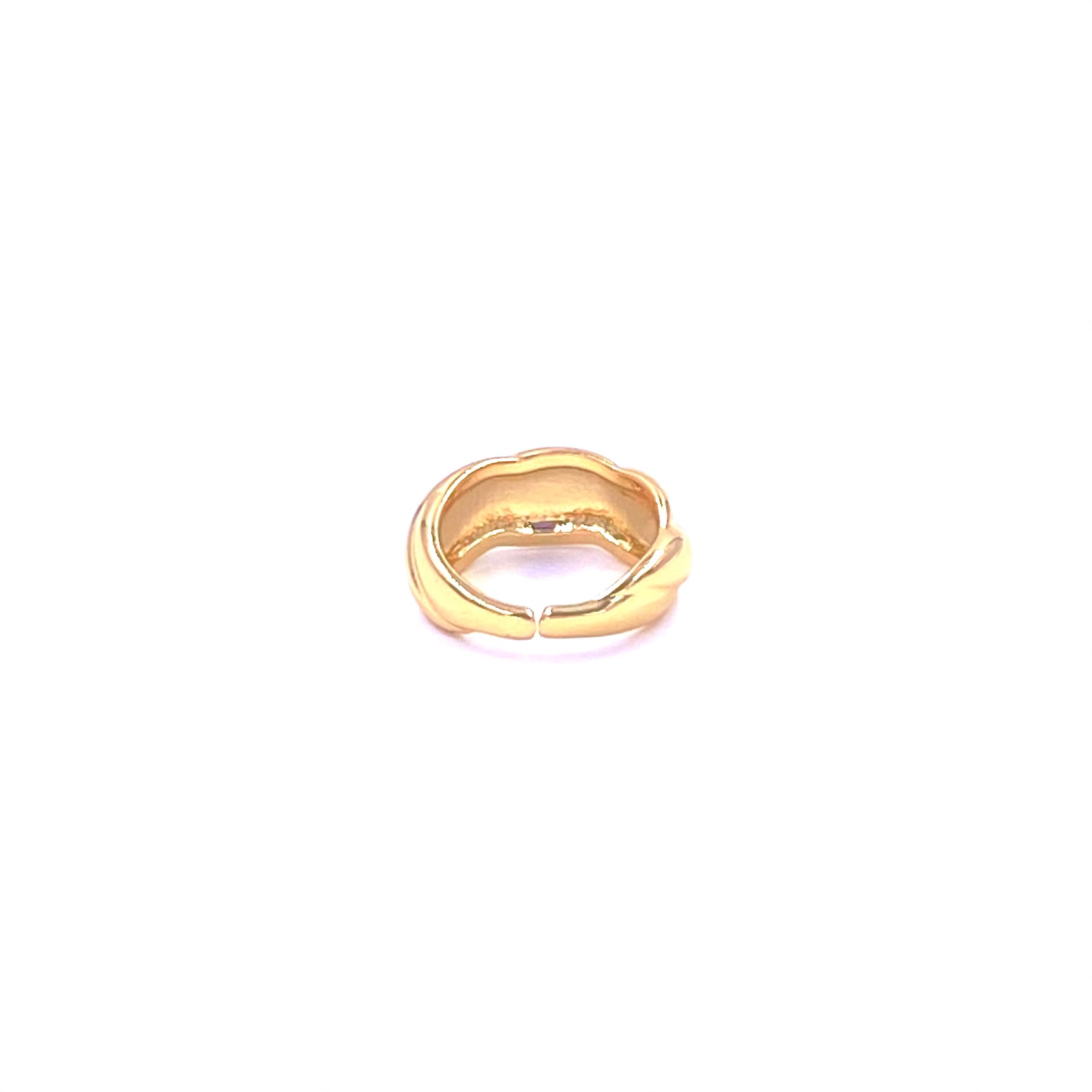 Ashley Gold Stainless Steel Gold Plated Angle Wave Ring for Women - Trendy Geometric Statement Jewelry for Everyday Wear & Special Occasions