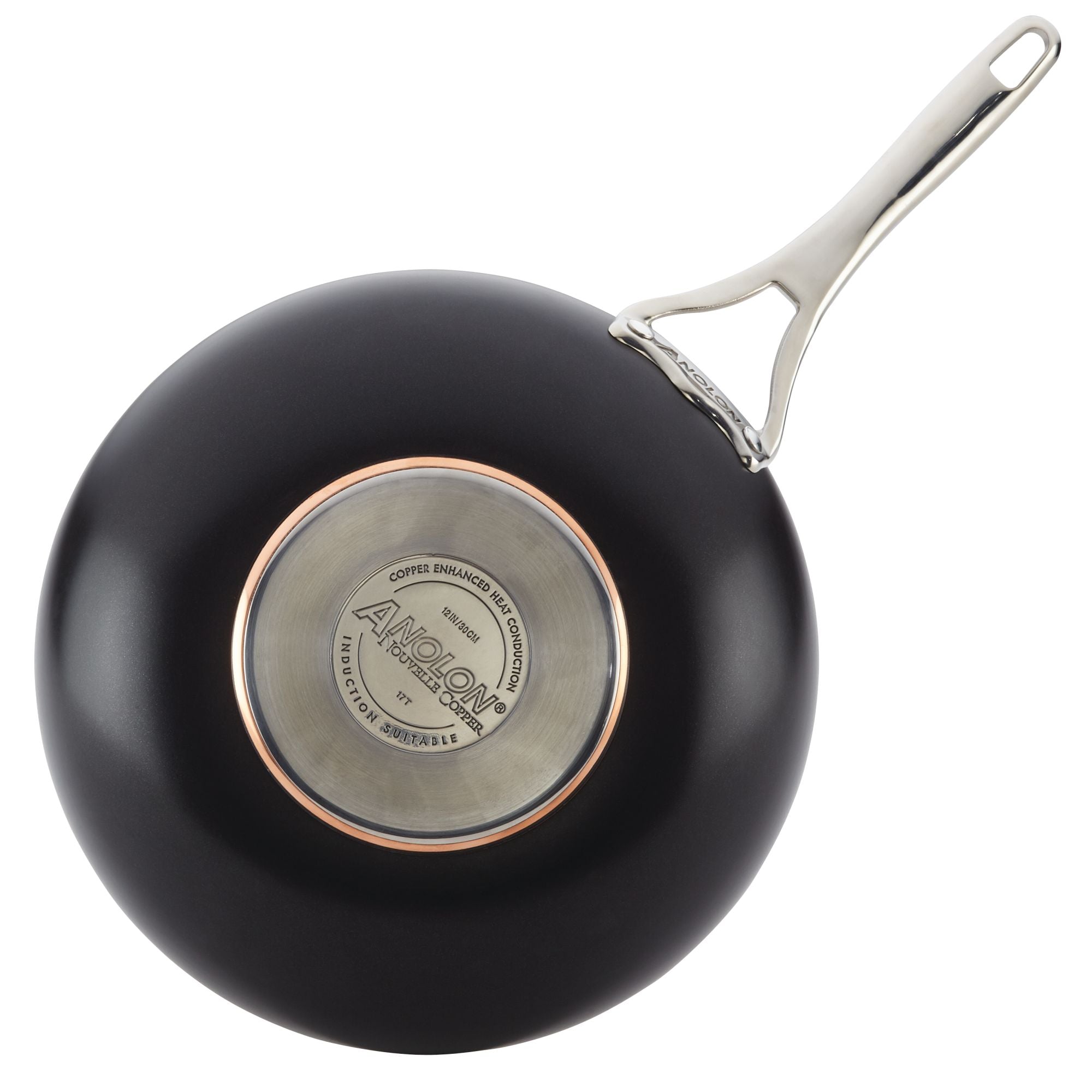 Premium 12-Inch Copper Non-Stick Stir Fry Pan - Professional Chef Wok for Healthy Cooking, Perfect for Stir-Fry, Sautéing & Frying at Home or Restaurant