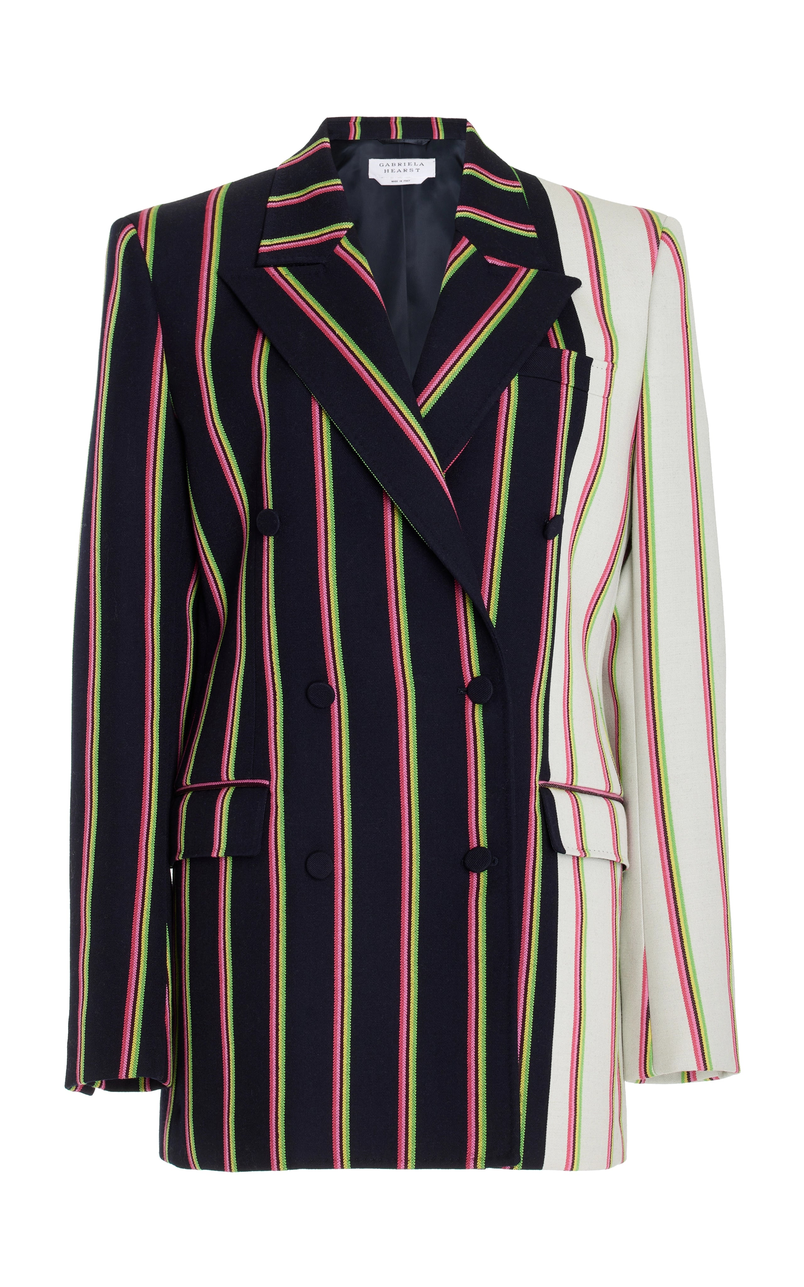 Mccoi Navy Multi Striped Wool Blazer for Men - Classic Slim Fit Business Suit Jacket - Perfect for Office, Weddings & Formal Events