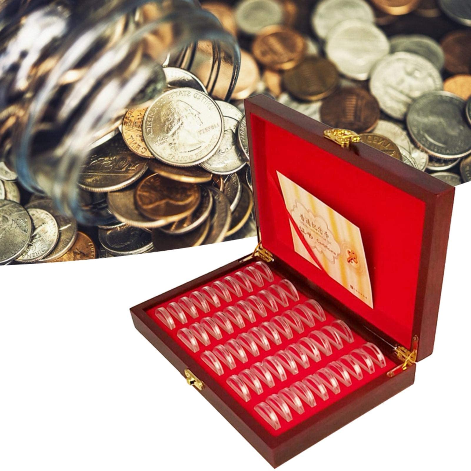 Wooden Coin Storage Box - Secure Wallet Bag for Commemorative Coins & Collectibles