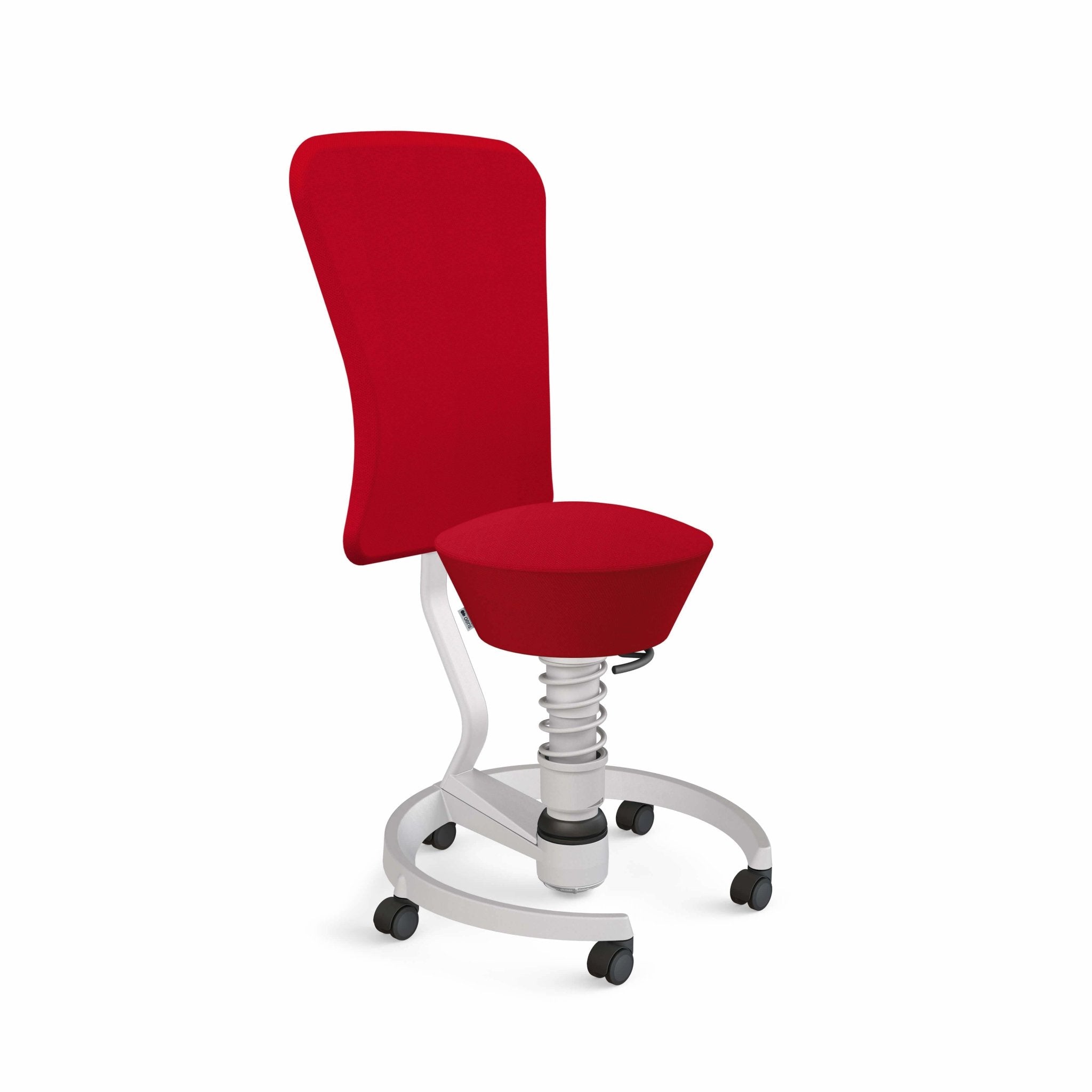 Aeris Swopper Active Sitting Chair with Adjustable Backrest - Ergonomic Office Stool with Castor Wheels in Light Grey Metallic Finish | Perfect for Home Office, Standing Desks & Posture Correction
