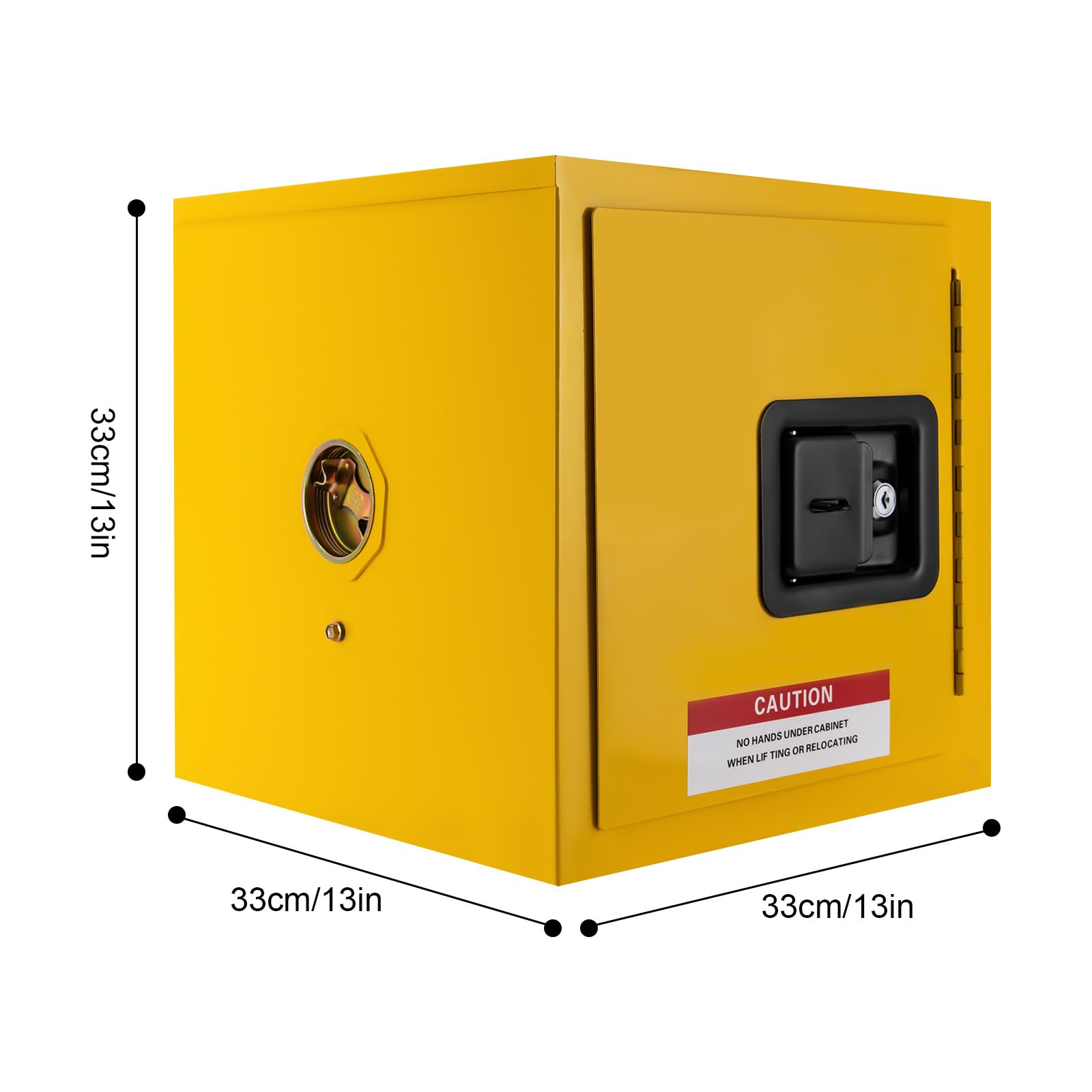 Flammable Liquid Storage Cabinet - 2 Gallon Fireproof Safety Cabinet for Hazardous Chemicals, Leak-Proof Manual Door Design, Cold Rolled Steel Construction, OSHA Compliant Yellow Safety Cabinet for Garage, Workshop & Industrial Use