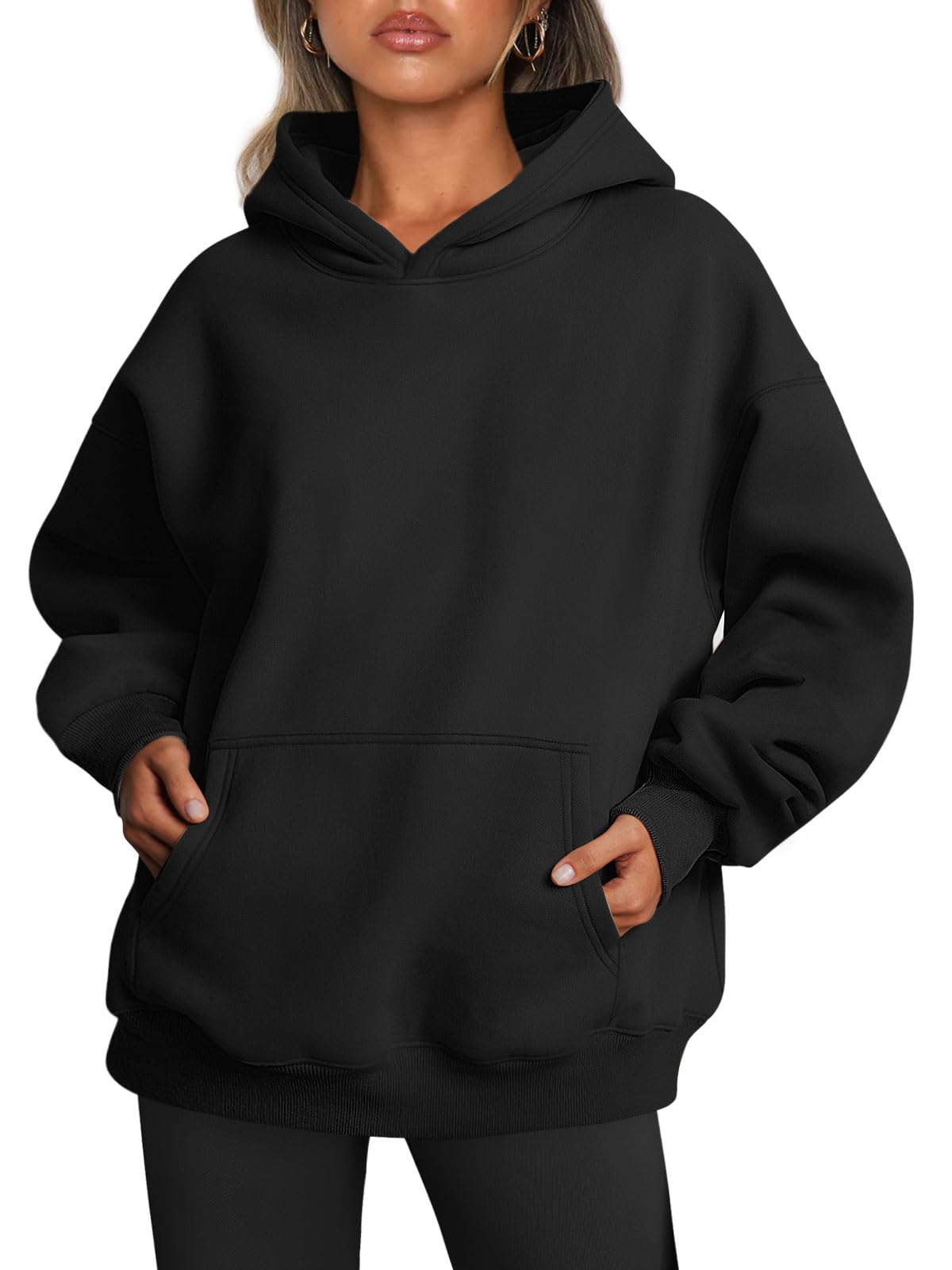 Trendy Queen Women's Oversized Fleece Hoodie - Soft Pullover Sweatshirt for Fall Winter 2025 | Cozy Spring Outfits, Lounge Wear & Casual Street Style