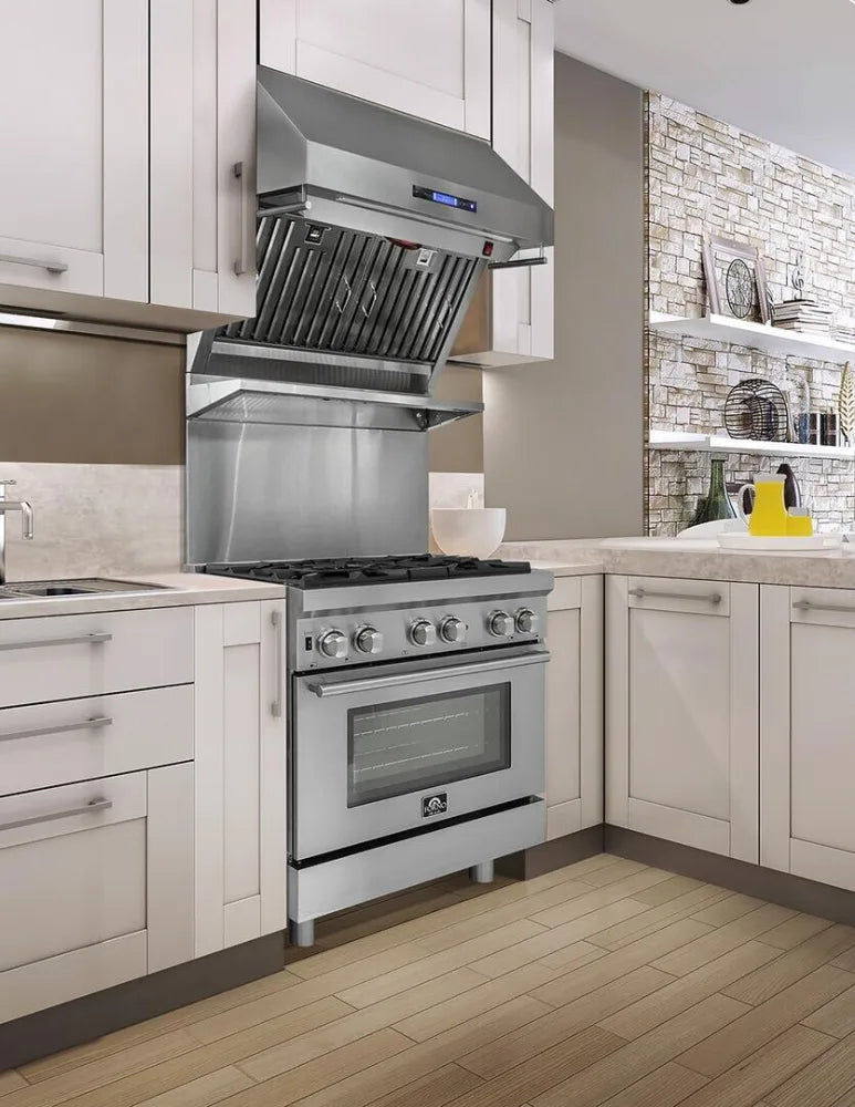 Forno 30-Inch Dual Fuel Range with Gas Cooktop & Electric Oven - Model FFSGS6125 | Professional Stainless Steel Kitchen Appliance for Home Chefs & Cooking Enthusiasts | Perfect for Baking, Roasting & Gourmet Meal Preparation