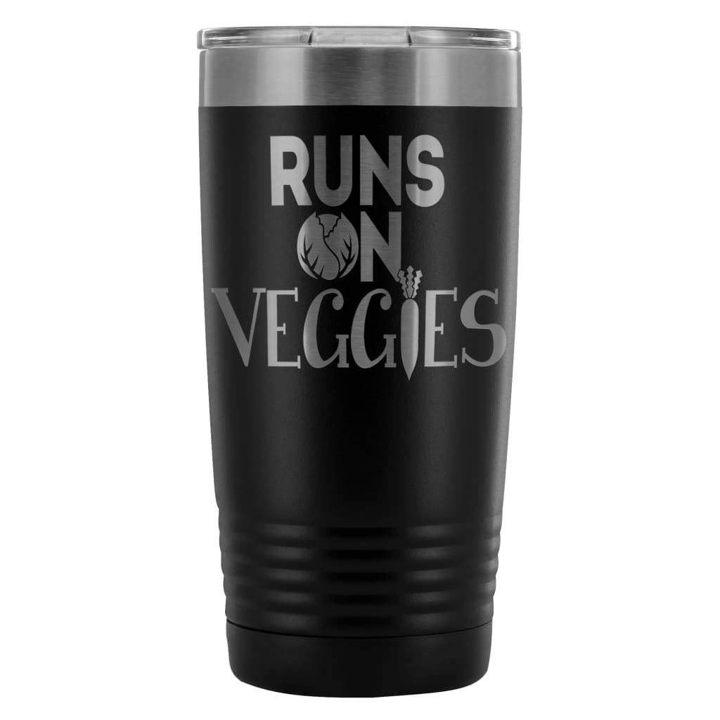 ODDITEES Vegan Vegetarian Tumbler - 20oz Stainless Steel Insulated Cup with Laser Etched Design (Black) - Perfect for Eco-Friendly Lifestyles, Office Use & Outdoor Adventures