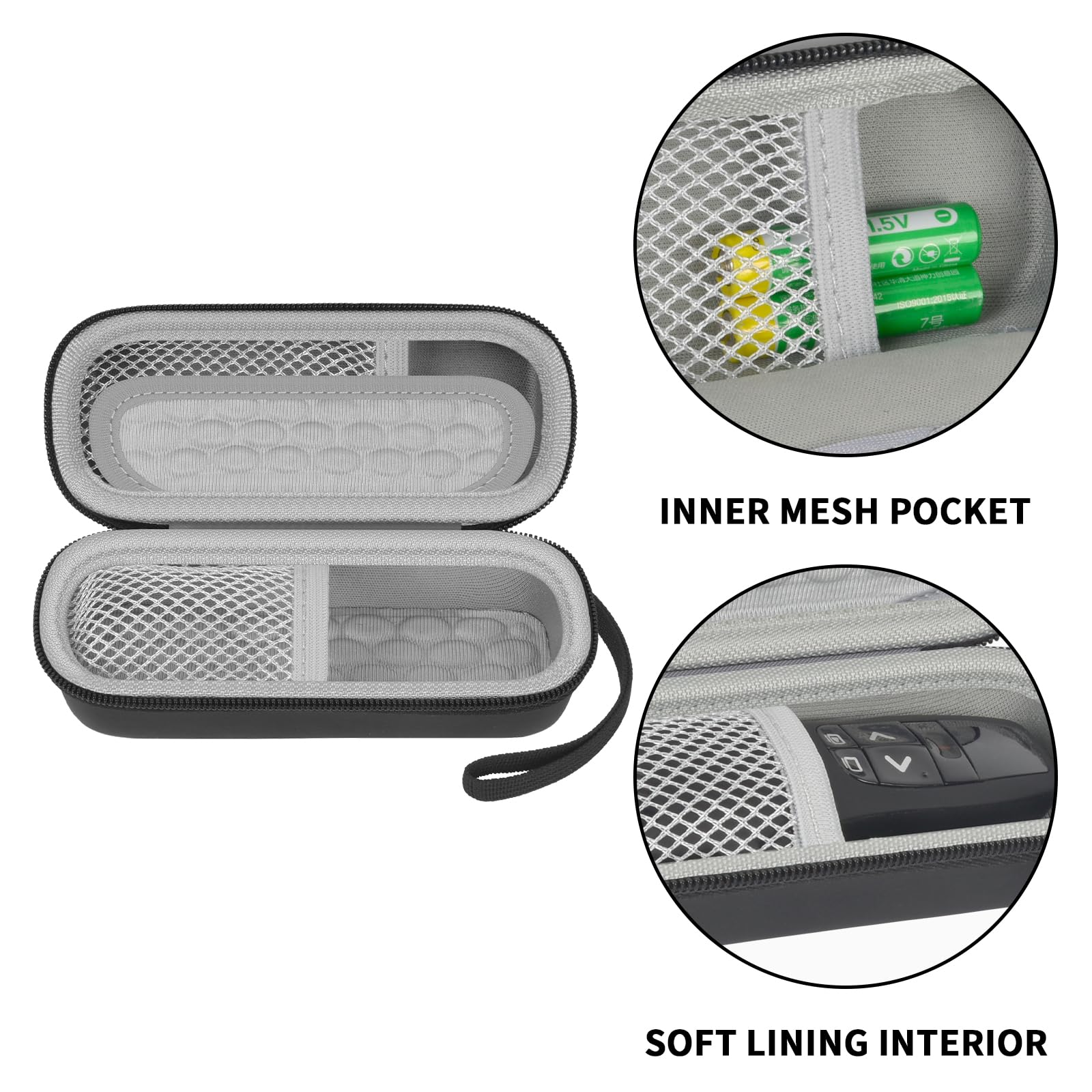 Logitech R400 R500 Wireless Presenter Remote Clicker Case - ANKHOH Zippered Mesh Storage Organizer Bag for Pointer & Accessories (Black) - Perfect for Business Meetings, Presentations & Travel
