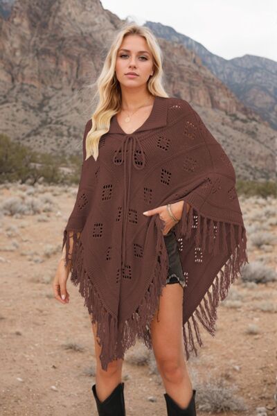 Boho Tassel Hem Knit Cover Up for Women - Lightweight Beach Dress, Poolside Wrap, Summer Vacation Outfit - Perfect for Beach, Pool, and Resort Wear