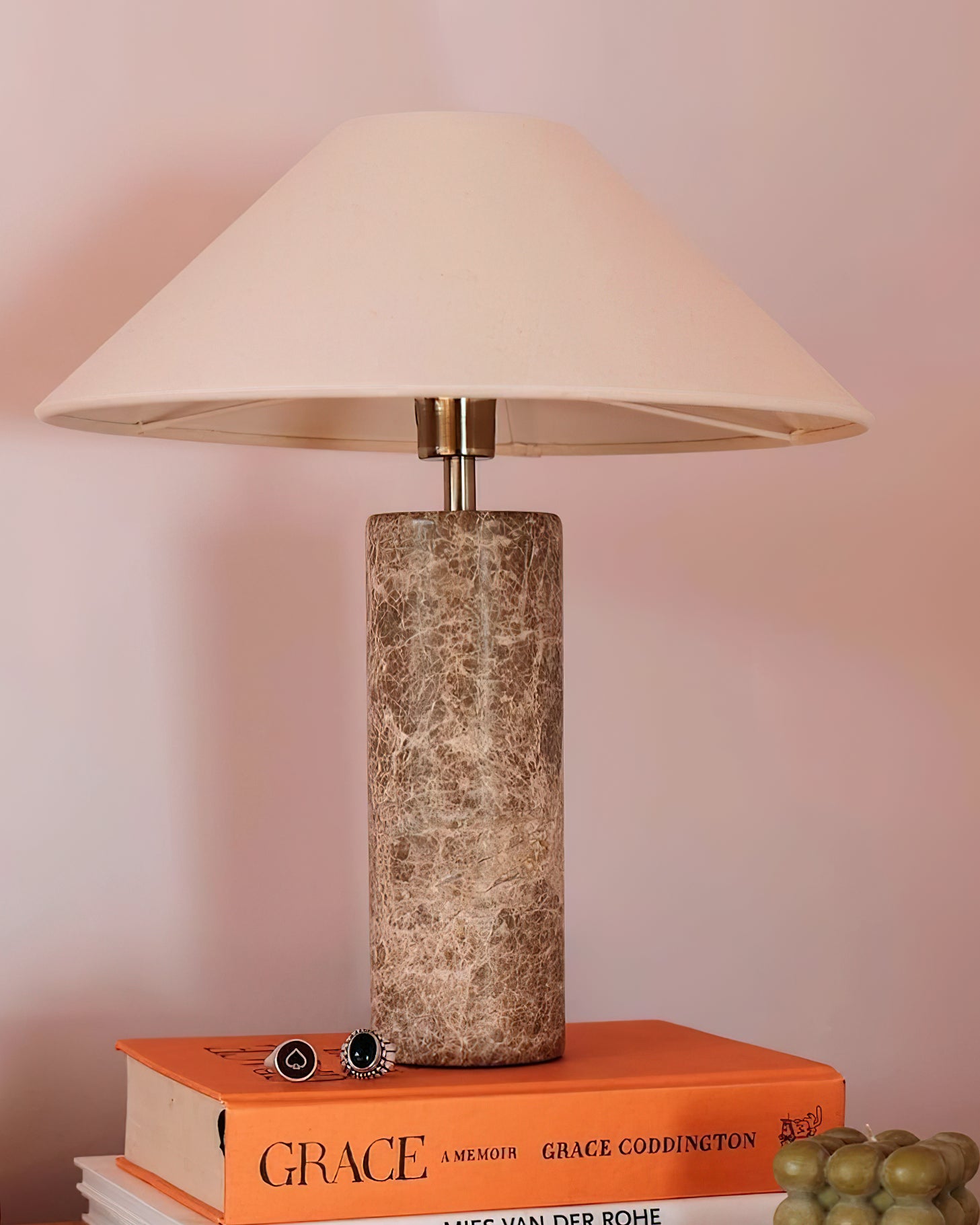 Elsie Marble Table Lamp - Modern Bedside & Living Room Lighting - Elegant Home Decor for Bedroom, Office & Study