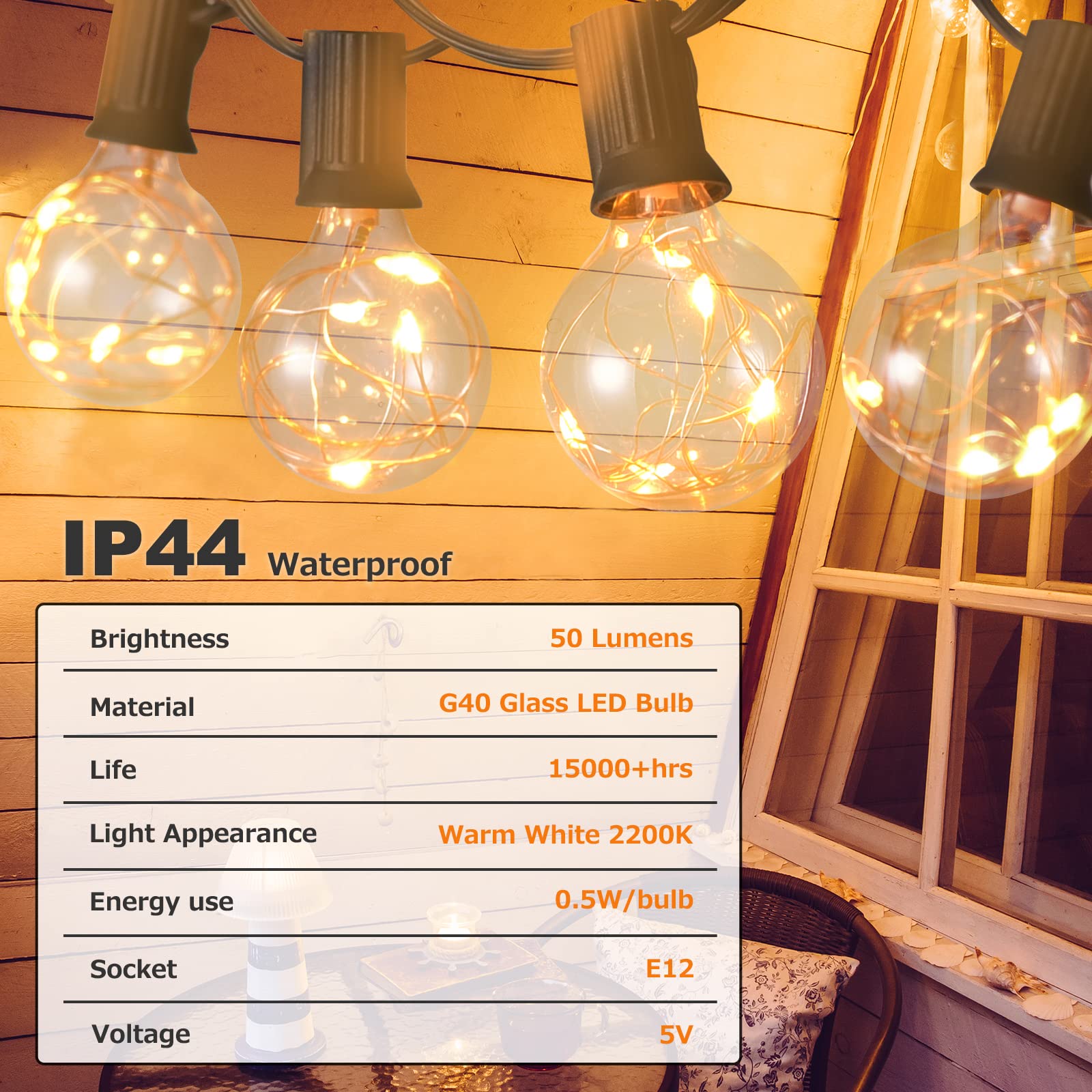 Easter LED String Lights - 30+3 Waterproof Globe Fairy Lights for Outdoor Patio, Backyard, Front Porch Decor | Party, Wedding, Garden & Holiday Decoration