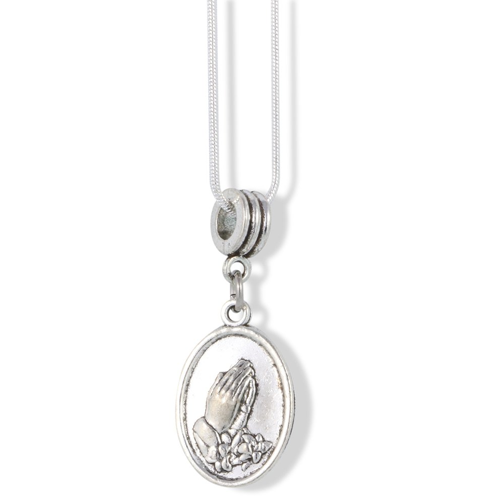 Dave The Bunny Saint Martha Charm Snake Chain Necklace - Elegant Religious Jewelry for Women, Perfect for Gifts, Church, Baptism & Everyday Wear