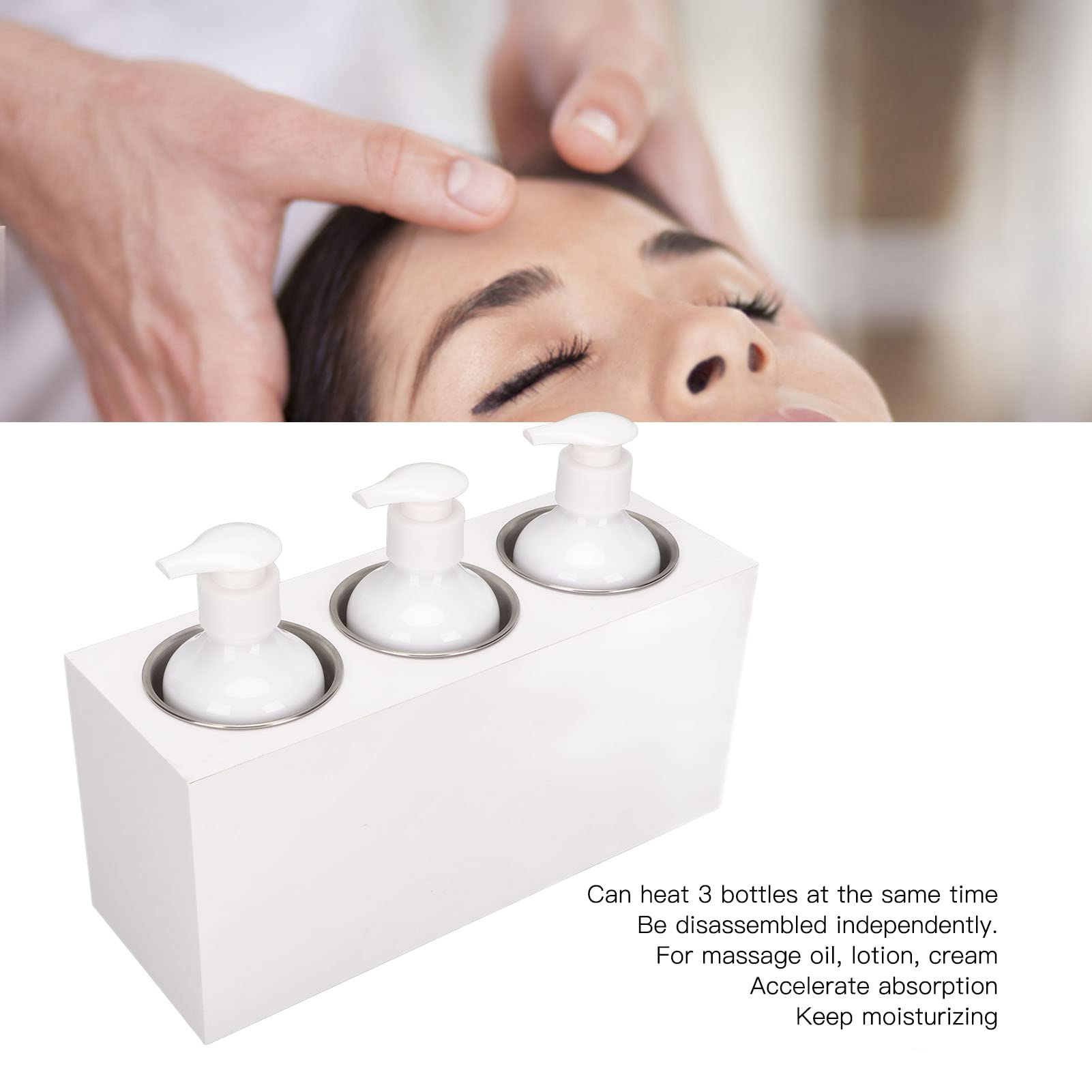 FOSA Professional Massage Oil Warmer with Timer - 3 Bottle Lotion Cream Heater, 9 Temperature Settings for Salon & Spa Use - Perfect for Deep Tissue, Swedish, and Hot Stone Massage Therapies