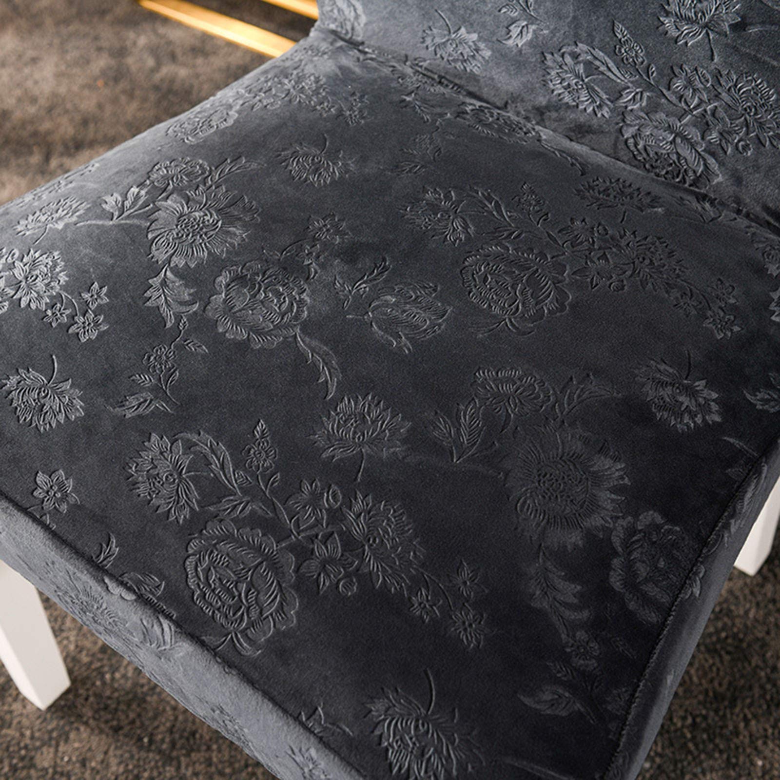 Velvet & Jacquard Dining Chair Covers - Washable & Removable Elastic Seat Covers for Dining Chairs (Set of 6) - Perfect for Home, Restaurant, Wedding, and Party Decor
