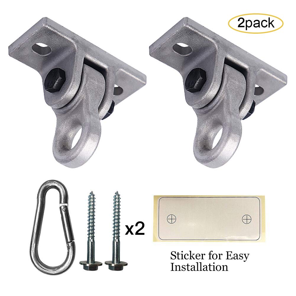 Heavy Duty Metal Swing Hangers with Screws & Bolts - 5000 lb Capacity - Indoor/Outdoor Playground, Porch, Yoga & Trapeze Sets - 2 Pack for Wooden Swing Sets - Perfect for Backyards, Parks & Fitness Areas